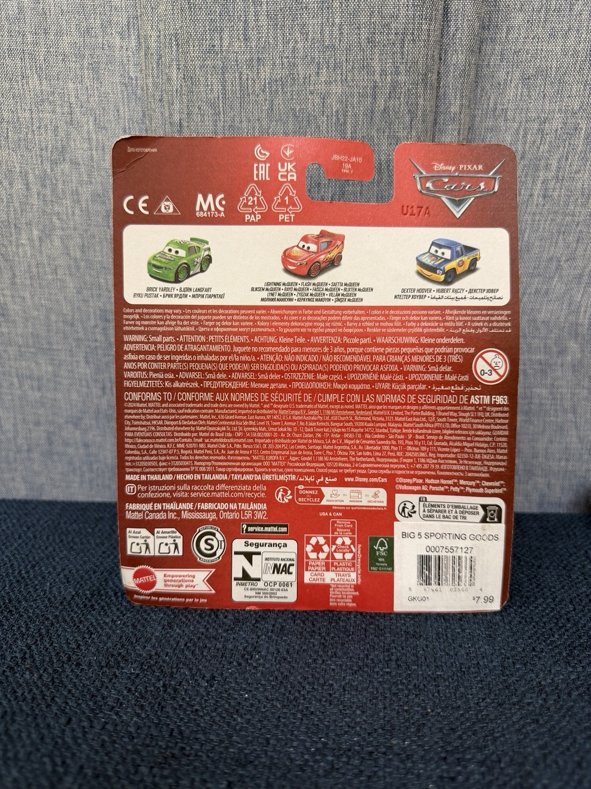 Disney Pixar Cars Mini Racers 3 Pack New In Package Lightning, Dexter, Brick