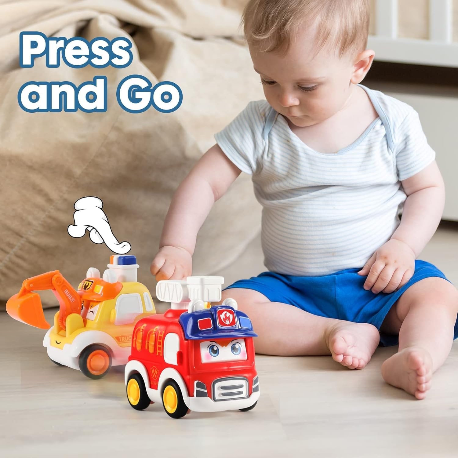 8Pcs Cartoon car Pull Back Toys, Kids car vehicle Set with Mat & Storage bag UK