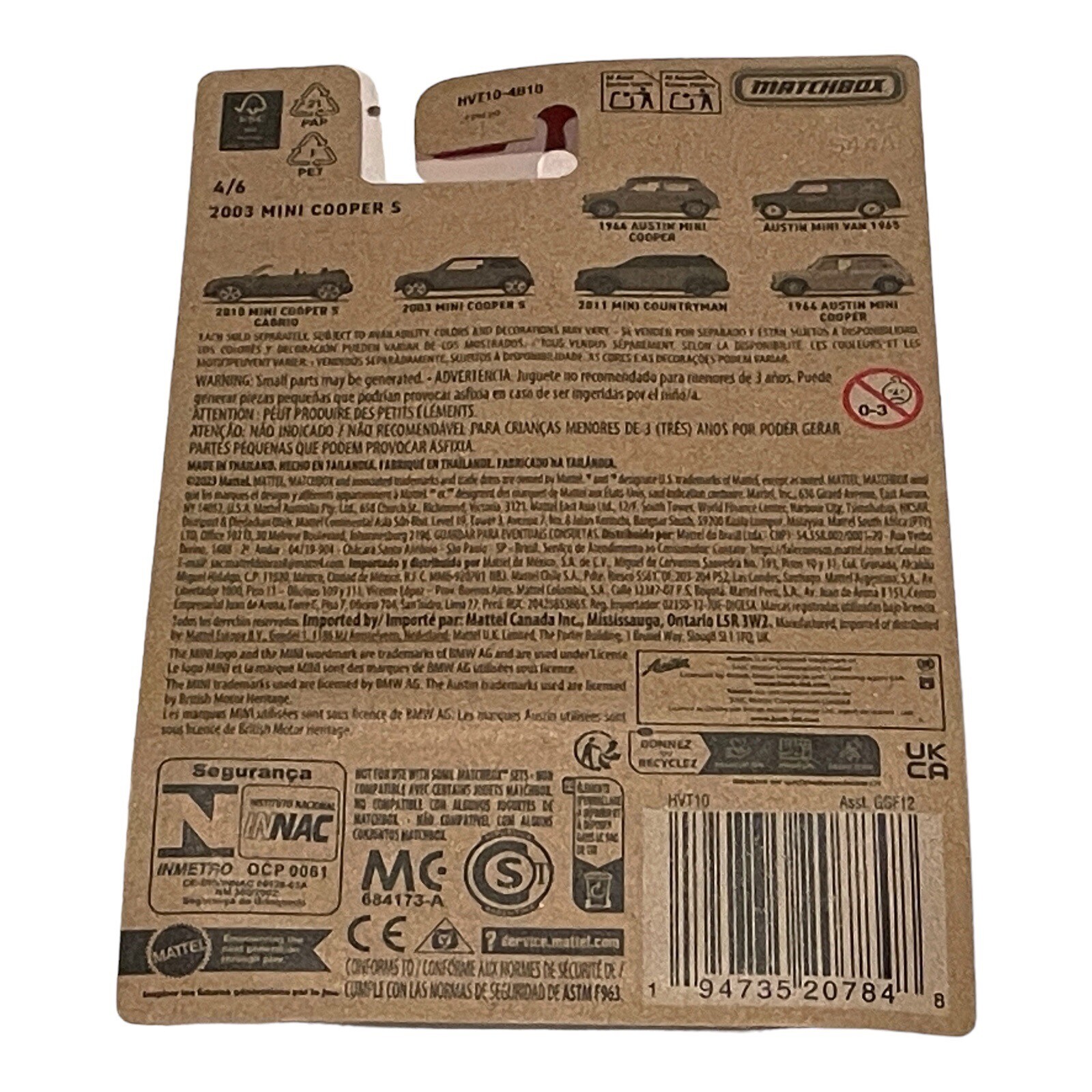 2024 Matchbox MINI Cooper S 4 of 6 in Series 2003 R53 Gen 1