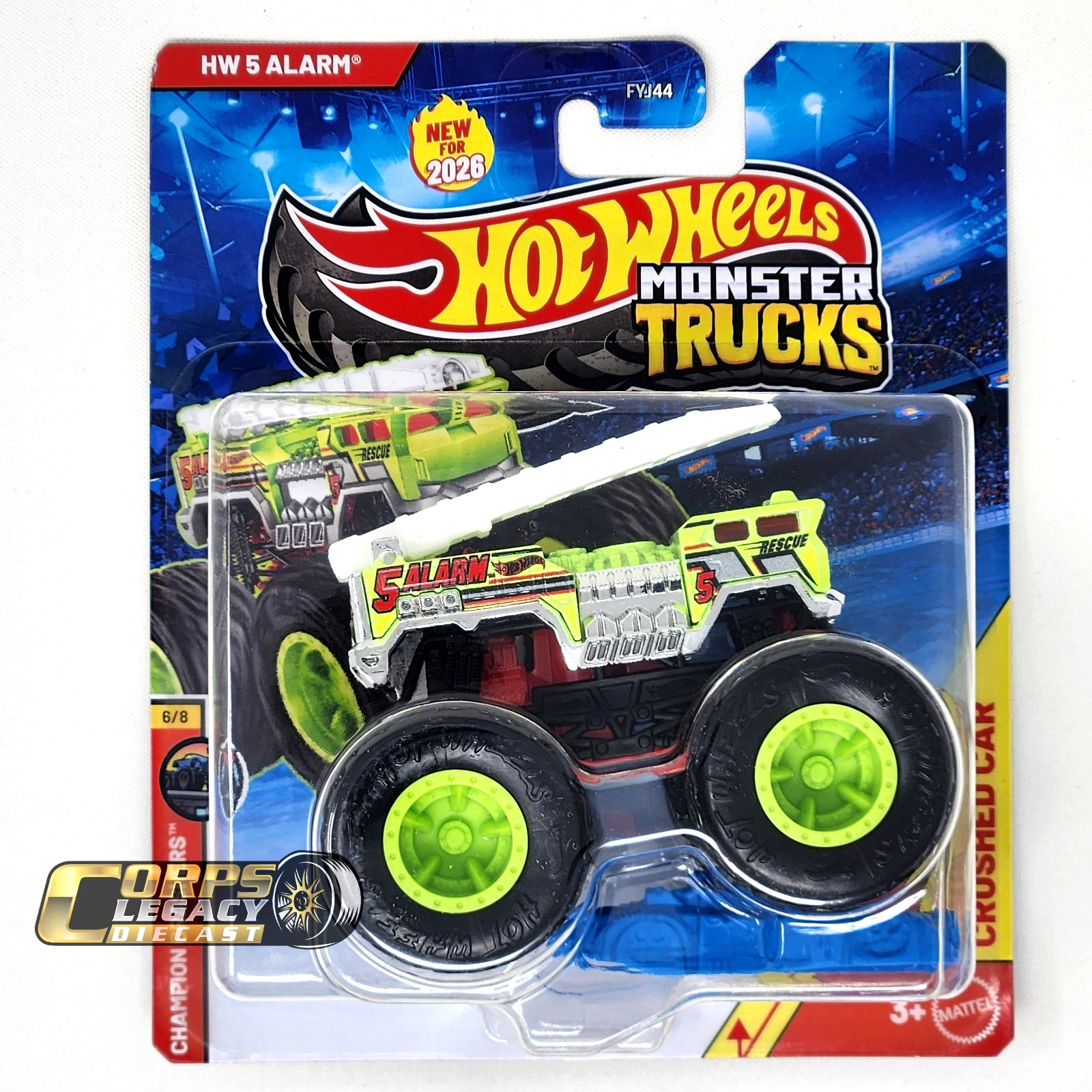Hot Wheels Monster Trucks HW 5 Alarm Green 1:64 2026 C Case Mattel NEW