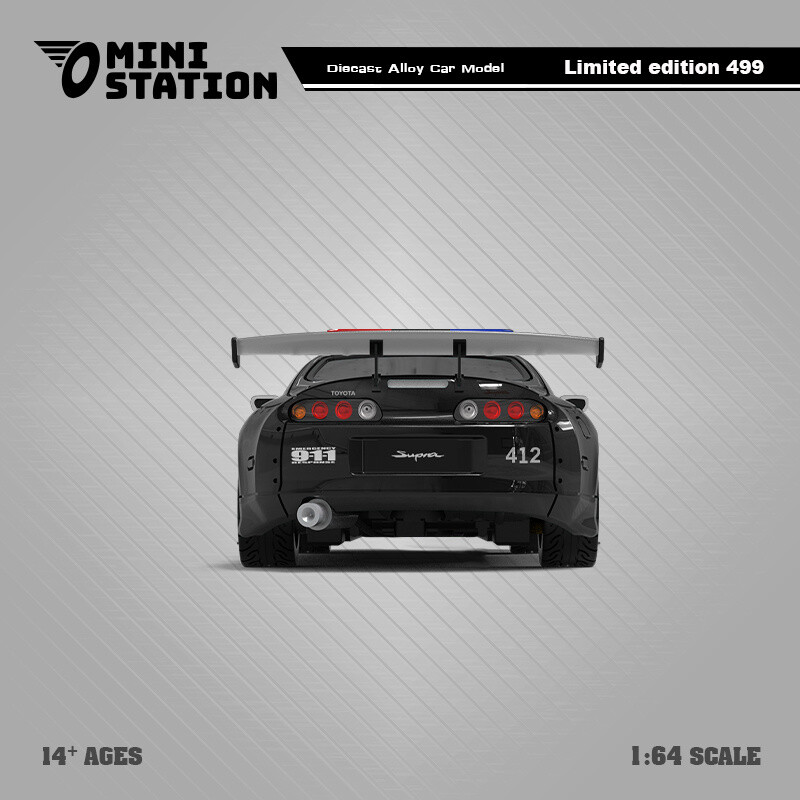 Mini Station 1:64 Supra A80Z GTA Police Car Diecast Model Car