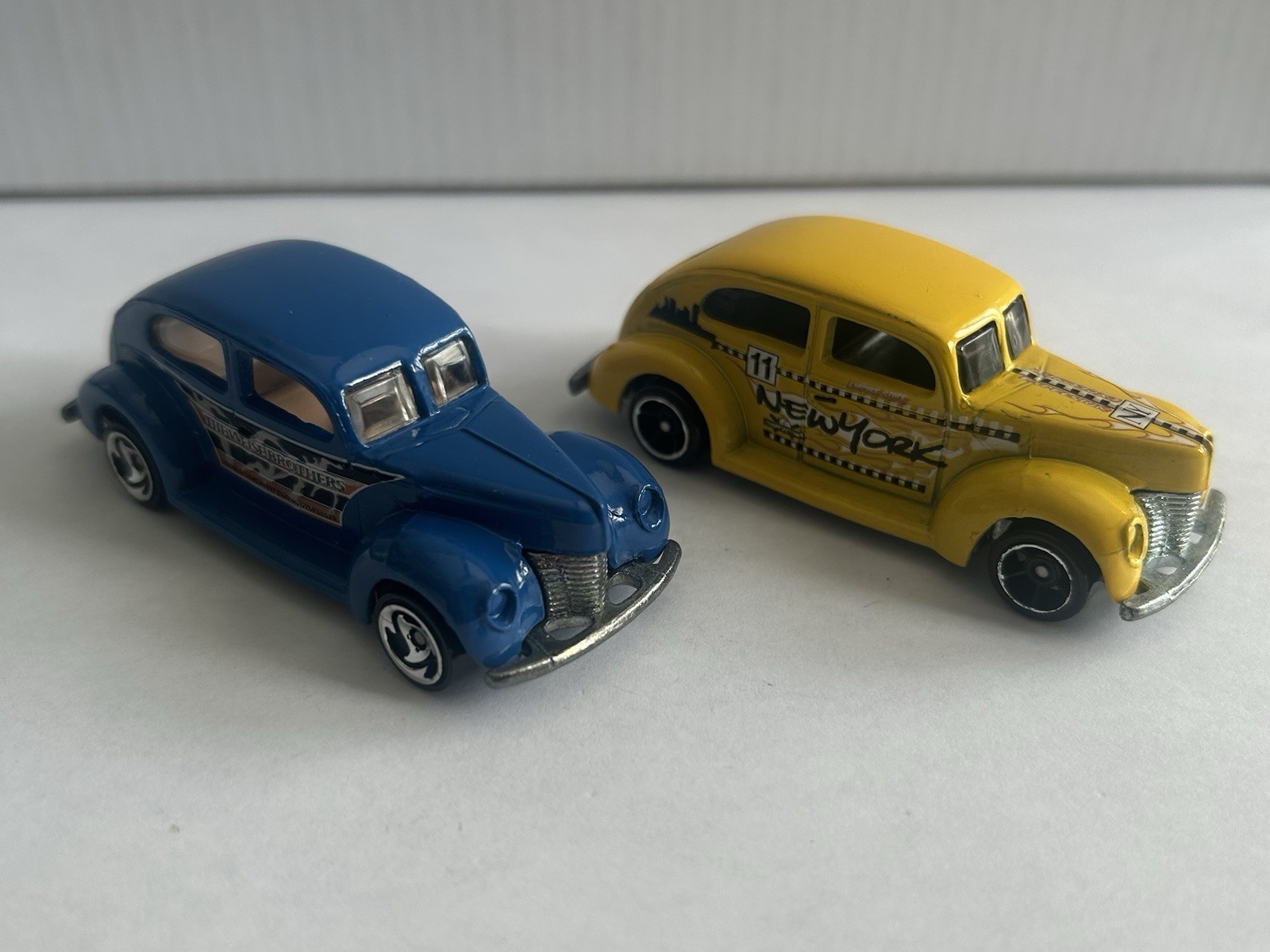 Lot of 2 Hot Wheels – Fat Fendered ’40 – Blue and Yellow New York