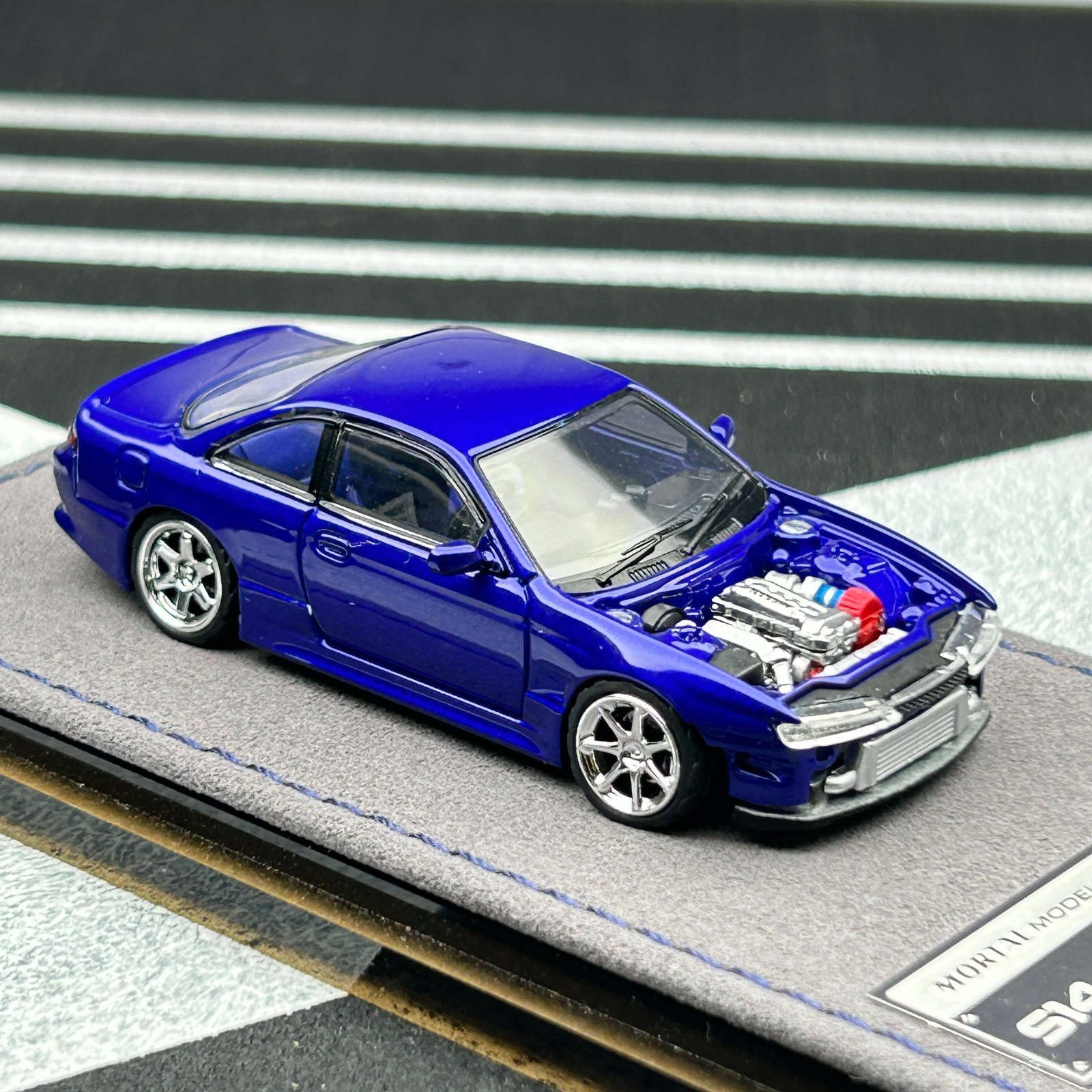 Mortal 1/64 Nissan Lang Silvia S14 240SX Kouki Blue Diecast Car Model