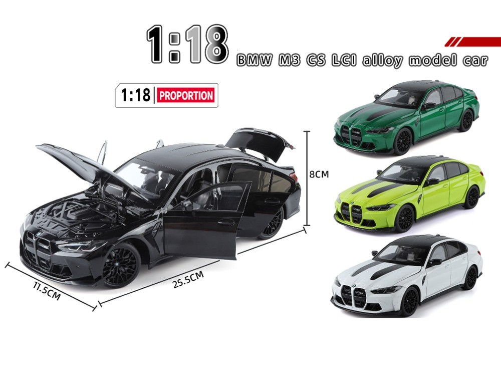 BMW M3 CS LCI BLACK 1/18 DIECAST MODEL CAR BY HEIMANBA H1292 BK