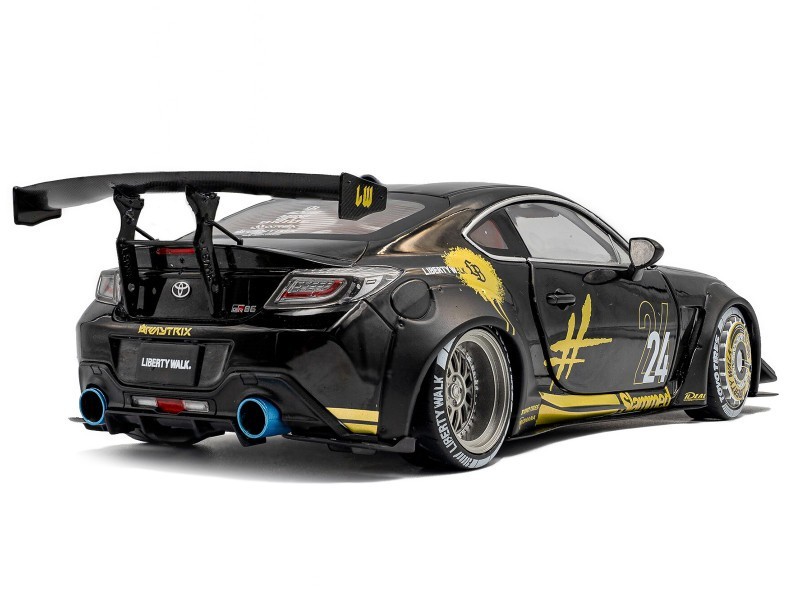 SOLIDO 2024 TOYOTA GR86 LIBERTY WALK LBWK BODY KIT #24 1/18 BLACK GOLD S1813603