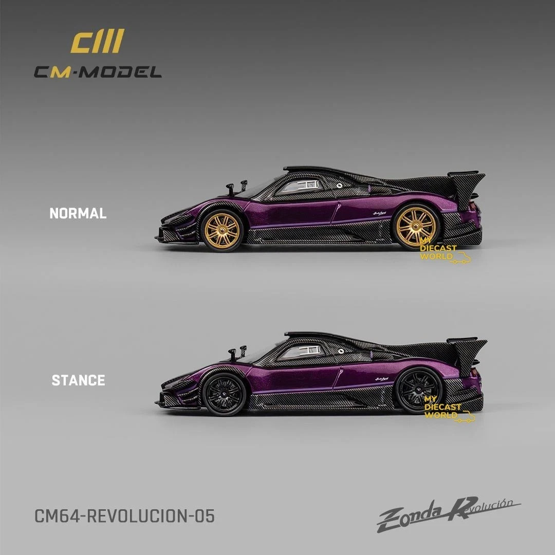 CM64-REVOLUTION-05 Pagani Zonda Purple Metallic/Carbon Extra Wheels 1/64