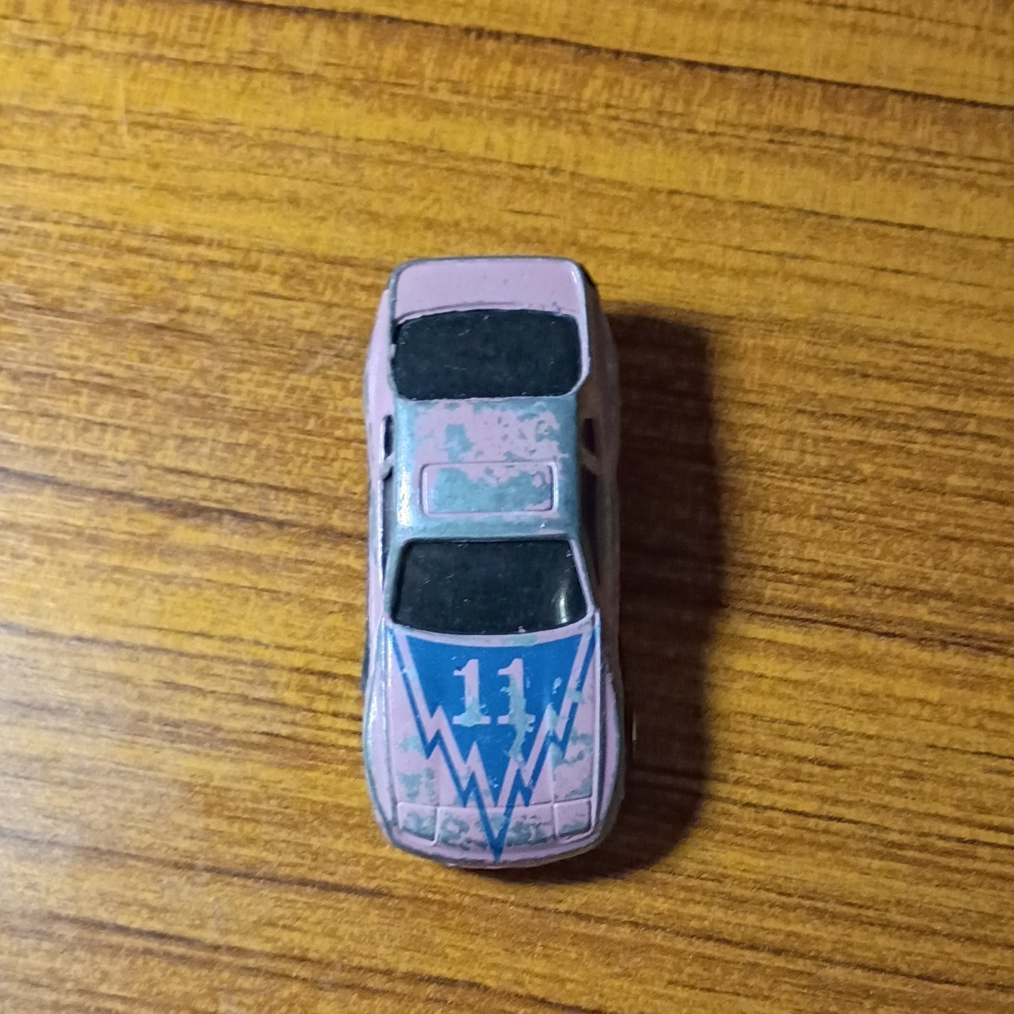 Diecast Toy Car Vehicle #11 Graphics Silver/Blue/White Loose Single Car