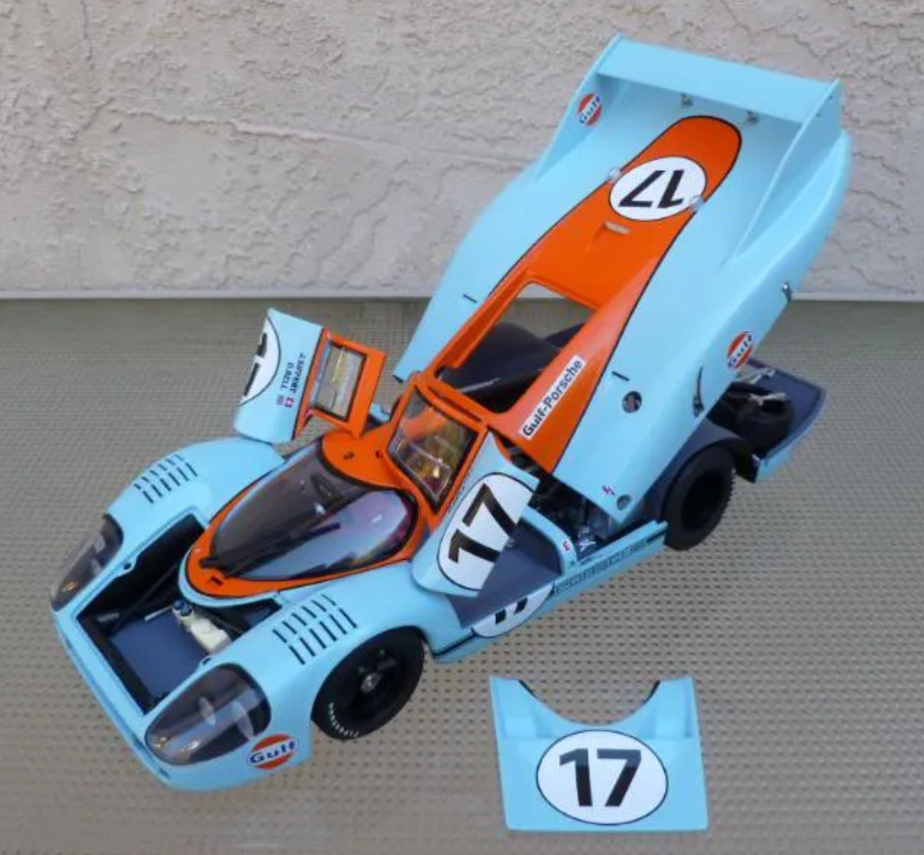 Porsche Race Car1:18Le Mans Racing Custom Built24Metal Body12Model Carousel BLUE