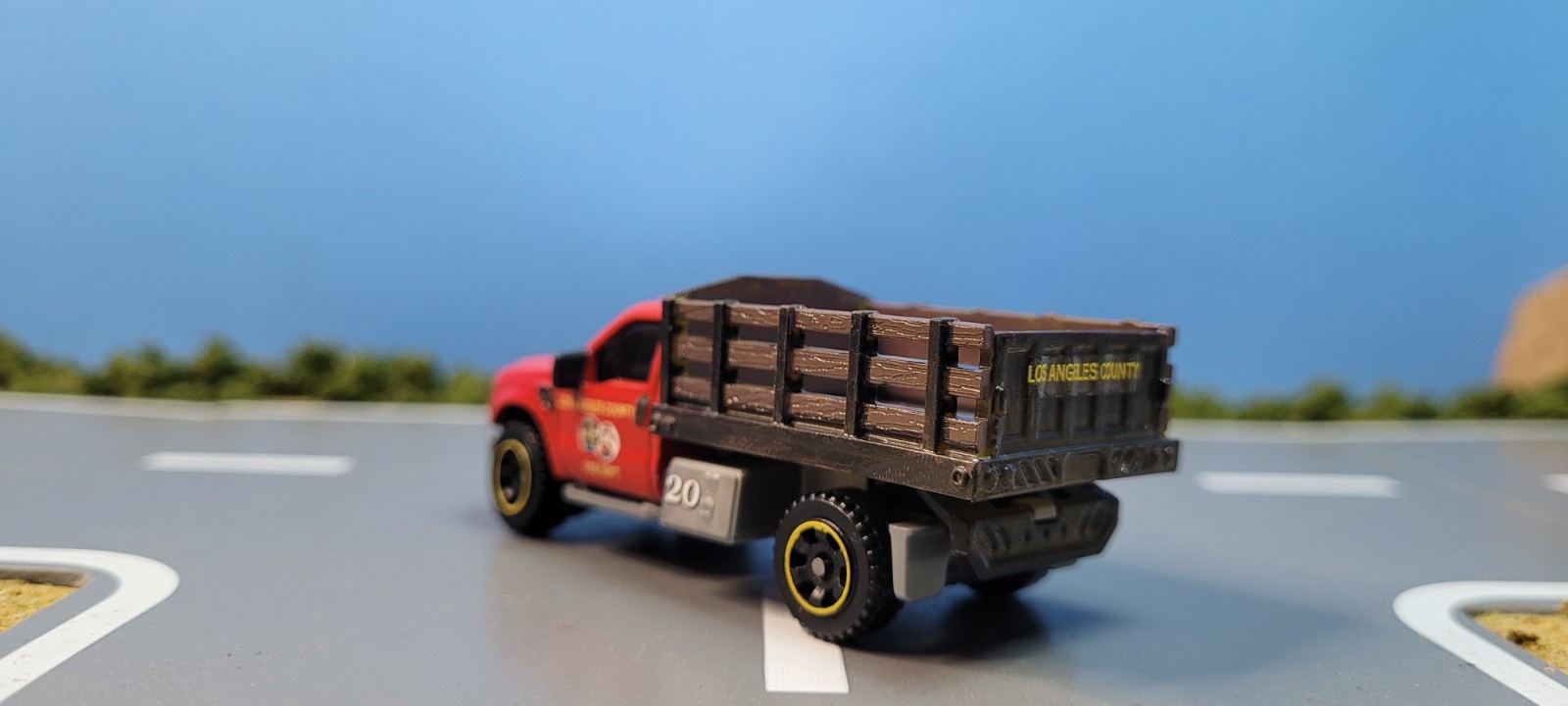 Matchbox custom kitbash fire truck Los Angeles County Fire Dept utility truck