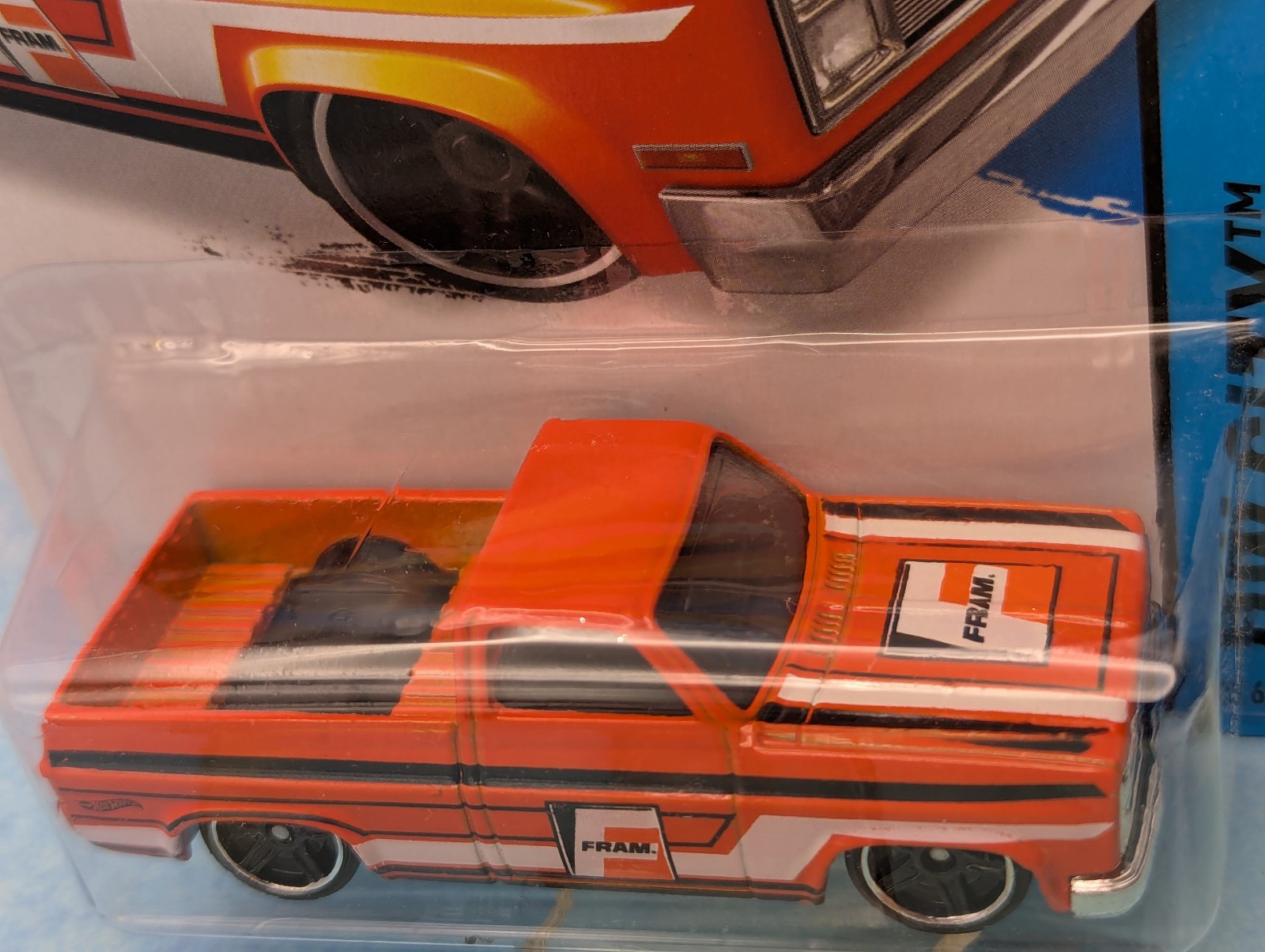 VHTF 2015 Hot Wheels ’83 CHEVY SILVERADO #16 ∞ orange truck; FRAM ∞ PERFORMANCE