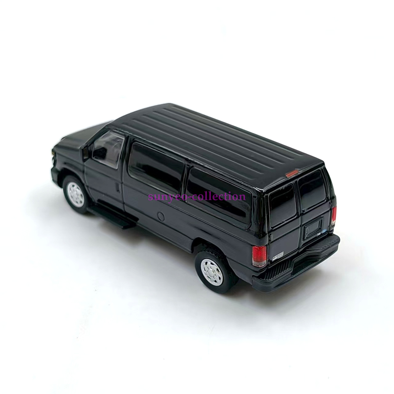 1:64 Ford E350 Van Black Unmarked Undercover Alloy Die-Cast Model Car