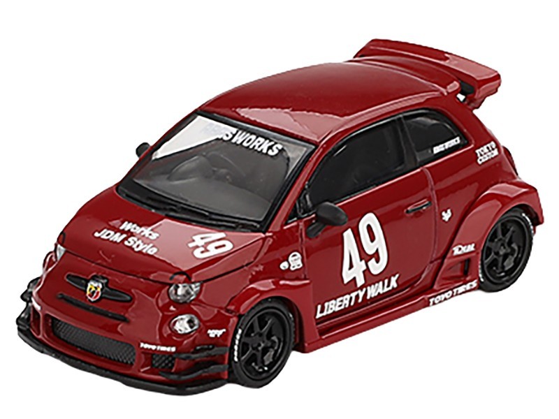 ABARTH 595 #49 “LB-WORKS X ABAS WORKS” RED 1/64 DIECAST CAR BY MINI GT MGT00963