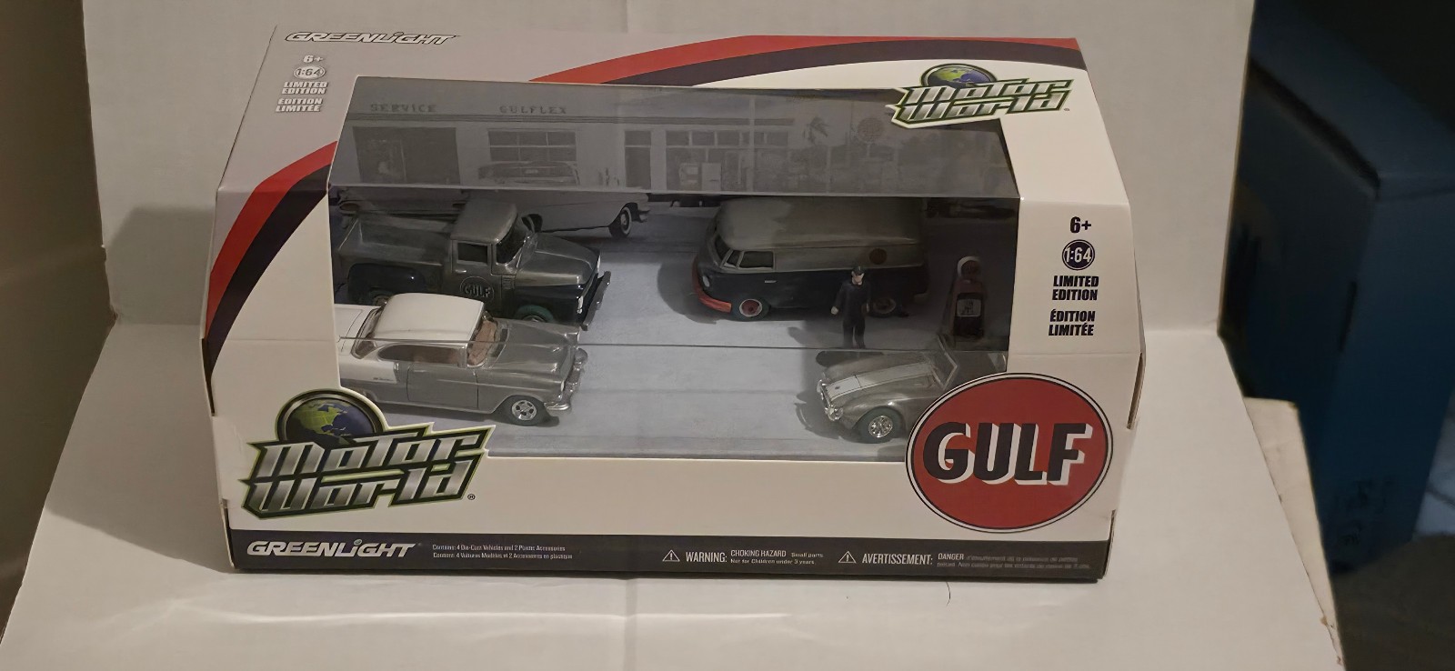 Greenlight Motor World Gulf Raw Chase Chevy Bel Air F-100 Shelby Cobra VW Panel