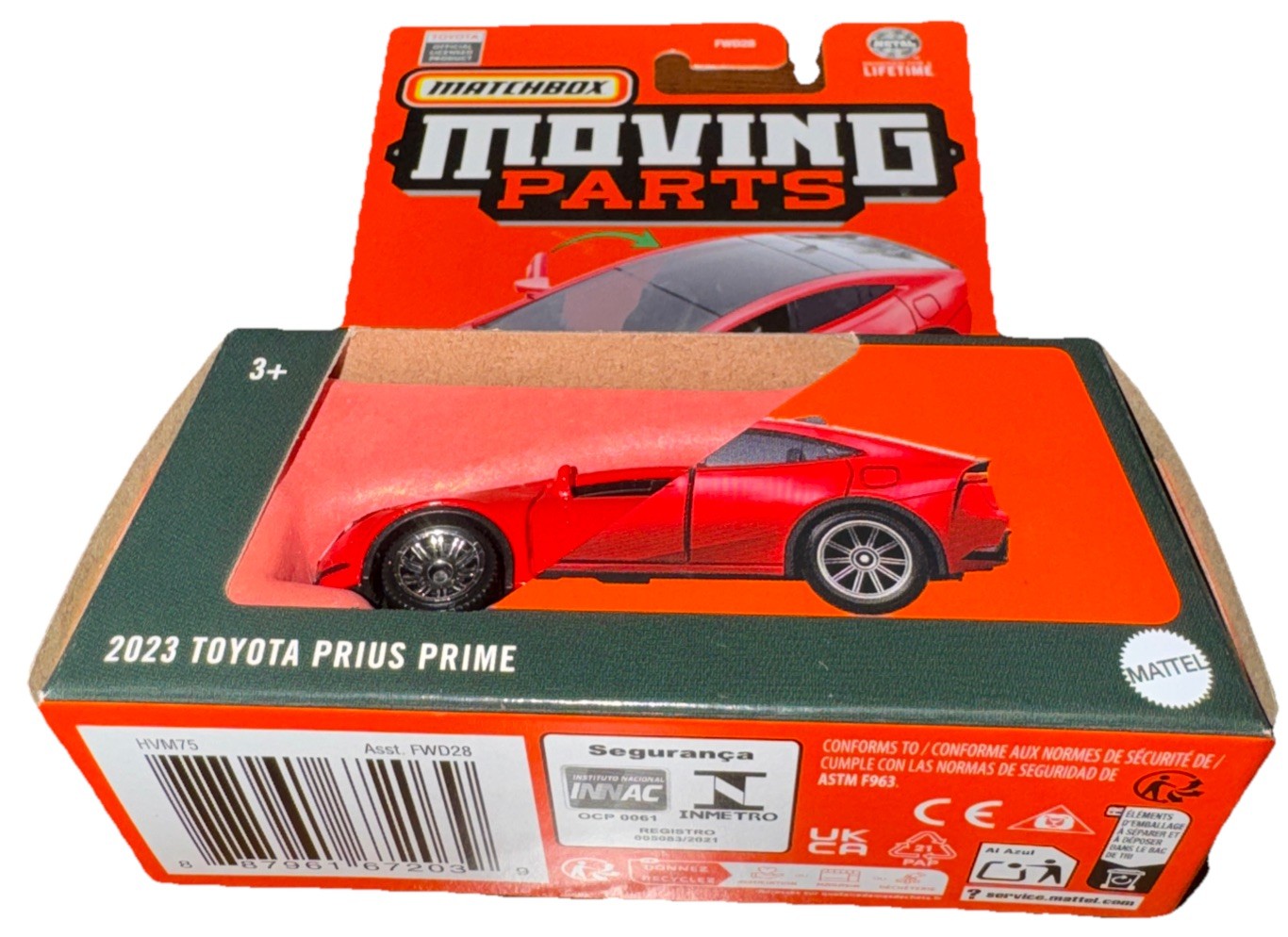 Lot Of 2 Matchbox 2023 Toyota Prius Red Moving Parts New In Package 1:64 Diecast