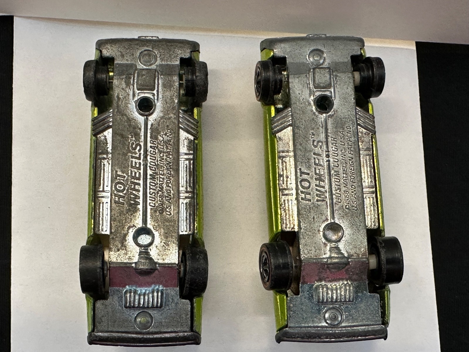 PAIR (TWO) Custom COUGARS ANTIFREEZE HOT WHEELS RED LINE Toy Car 1967 1968 69