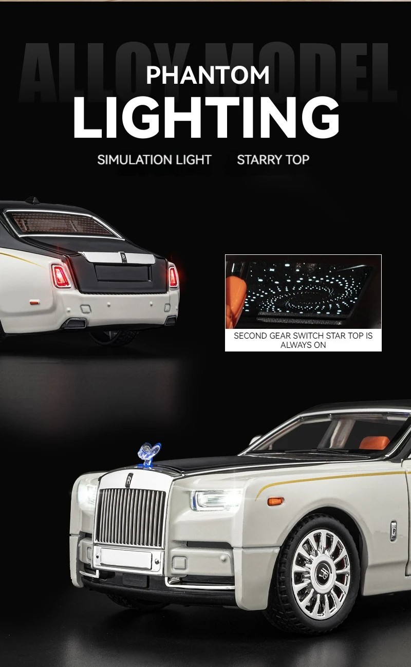 1:18 Rolls-Royce Phantom Car Alloy Model Diecast Model Collection Kids Gift