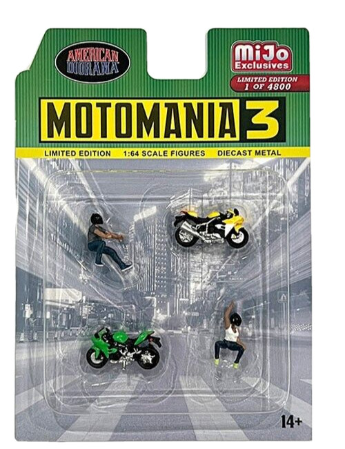 1/64 American Diorama 4 pc. Motomania 3 Figure Set – MiJo exclusive