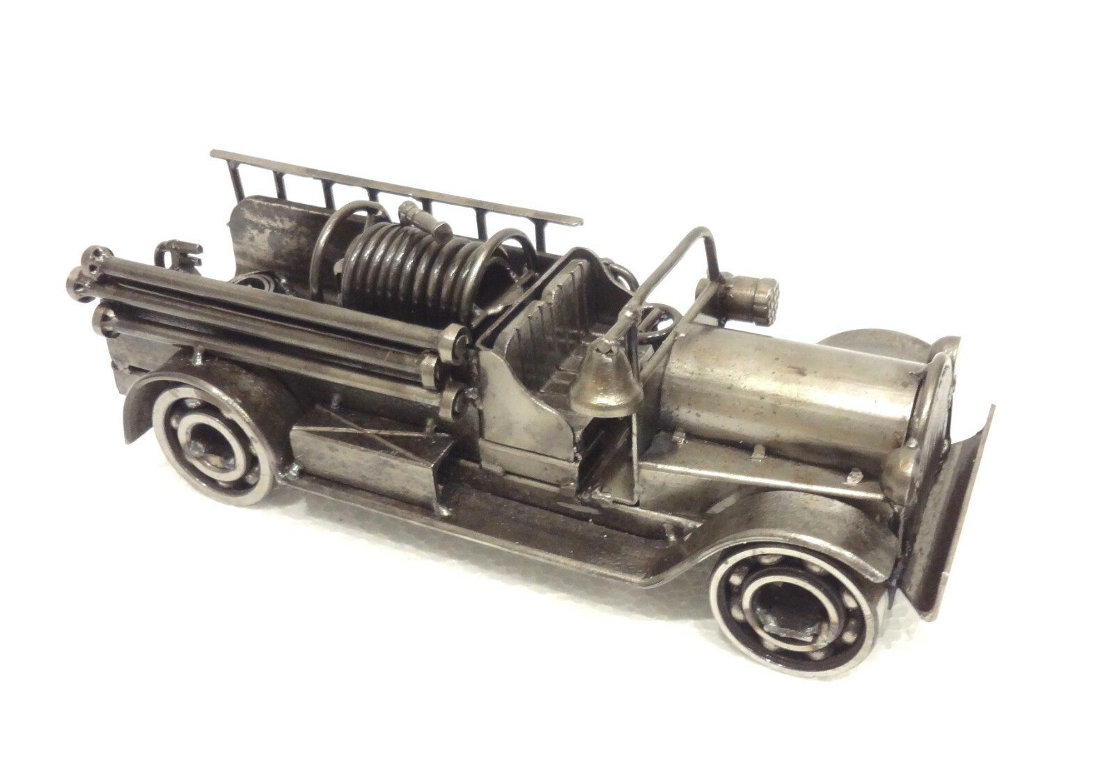 SUPERB SIGNED FIRE TRUCK MASSIVE RECYCLED METAL SCULPTURE STEAMPUNK JUNK ART SEE