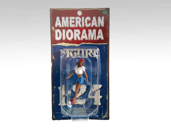LADY MECHANIC KATIE FIGURINE FOR 1/24 SCALE MODELS BY AMERICAN DIORAMA 23962