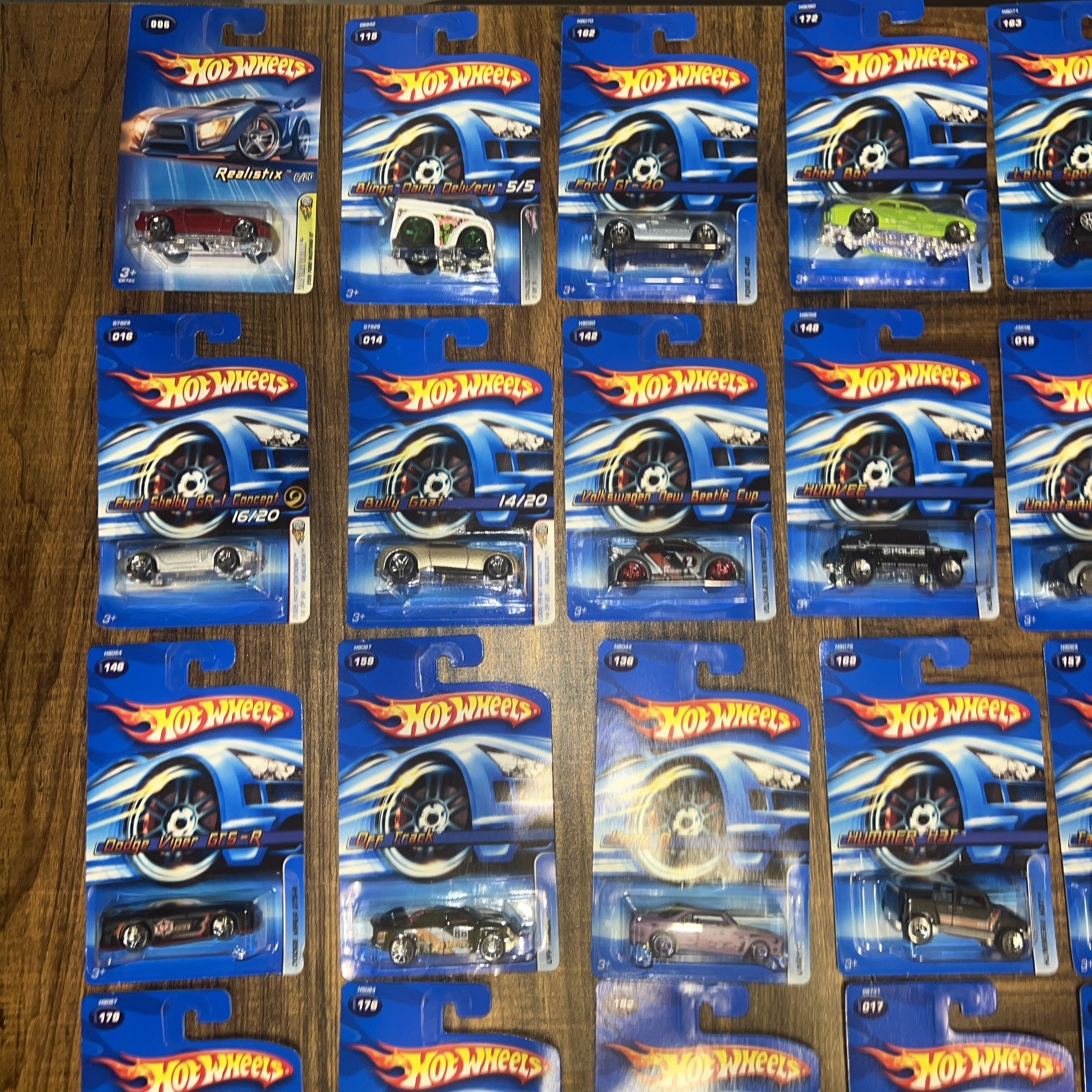 Lot of 71 Hot Wheels 2005 2006 Sealed Blue Cards First Editions Realistix