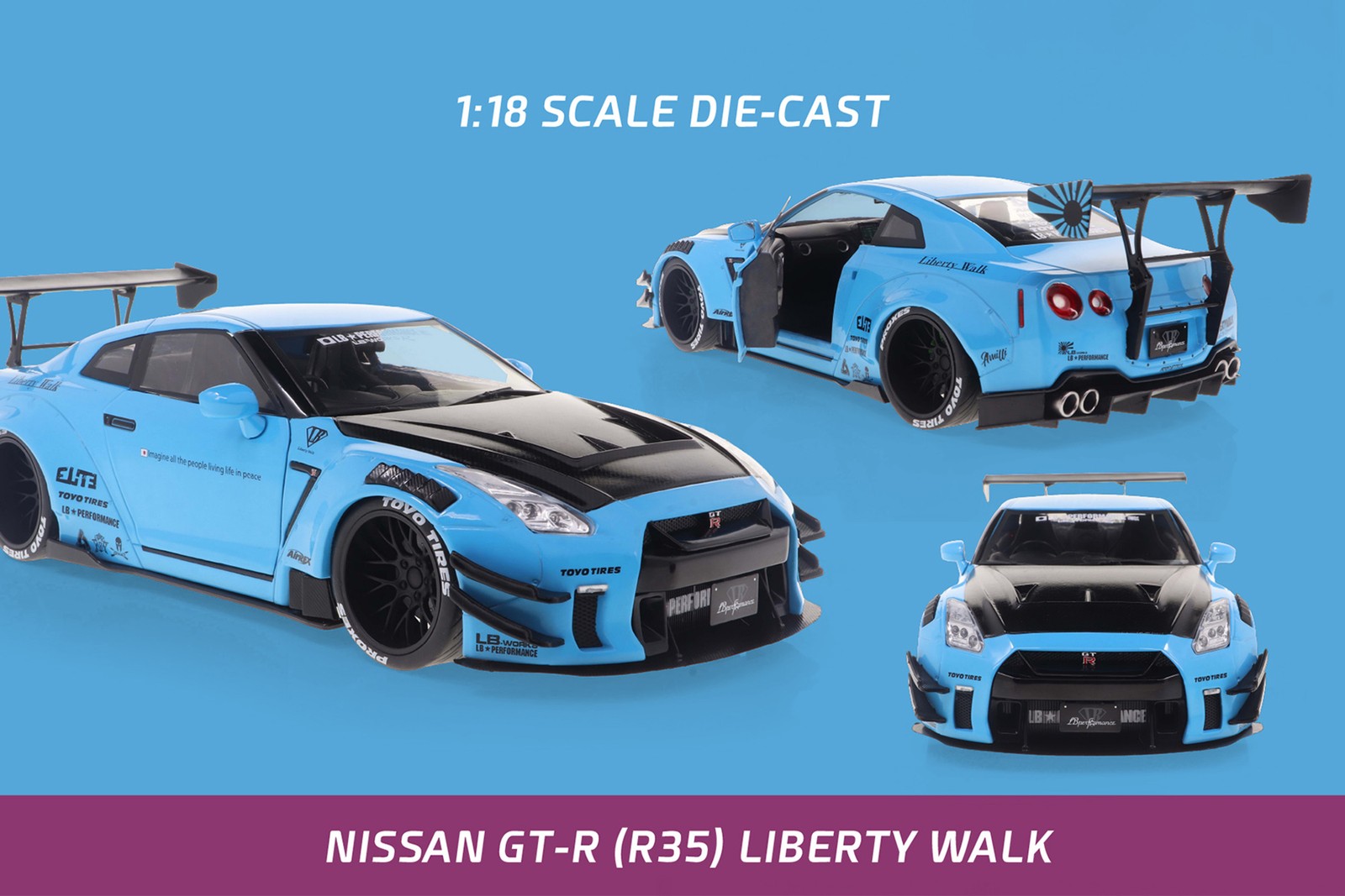2023 NISSAN GT-R (R35) LIBERTY WALK BODY KIT 2.0 1/18 DIECAST SOLIDO S1805817