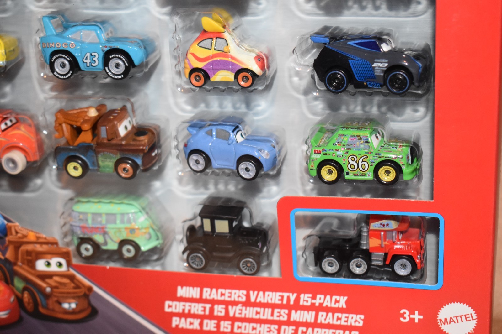 Disney Pixar Cars Mini Racers VARIETY CARLA VELOSO,SALLY,LUIGI, 15 Pack LOT 2NEW