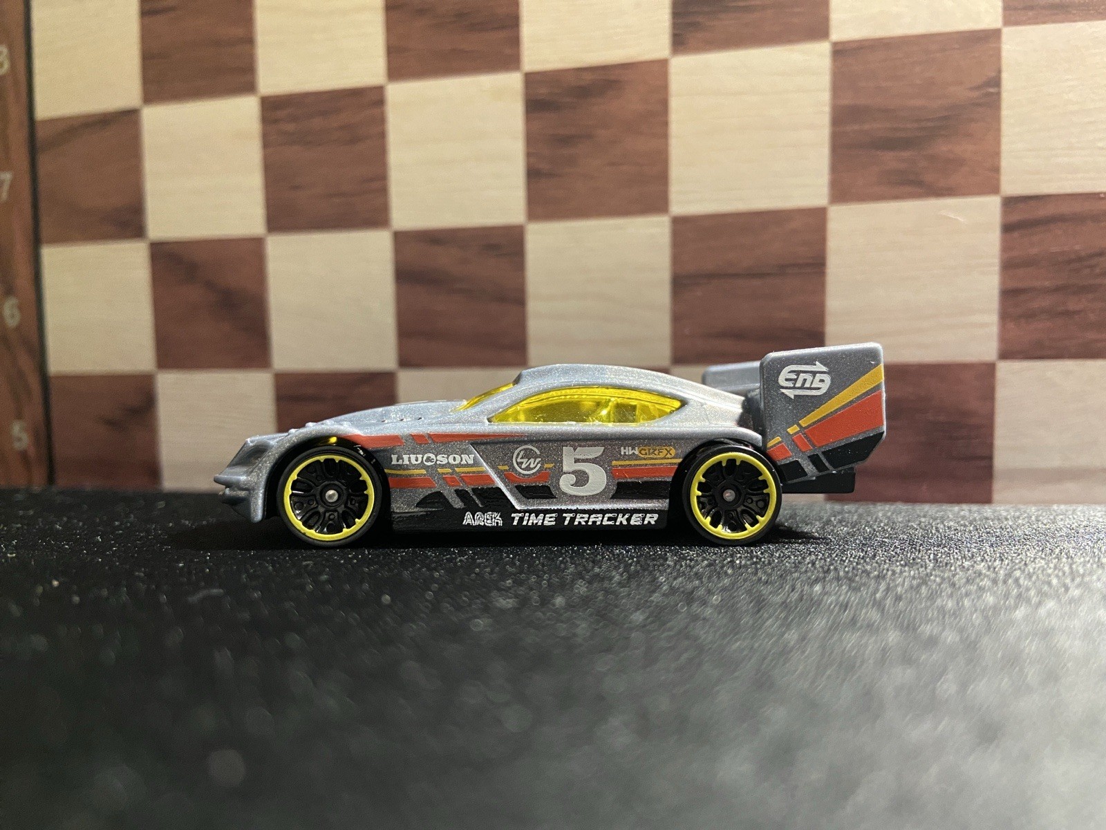 Hot Wheels Time Tracker Diecast Car Silver Yellow Black Red 1:64 2012
