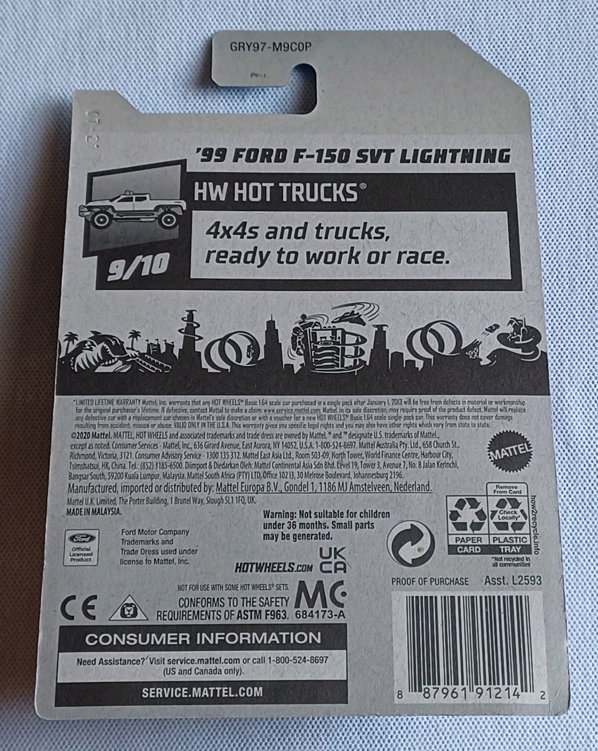 2021 HOT WHEELS *HW HOT TRUCKS* *’99 FORD F-150 SVT LIGHTNING* *VERY RARE*