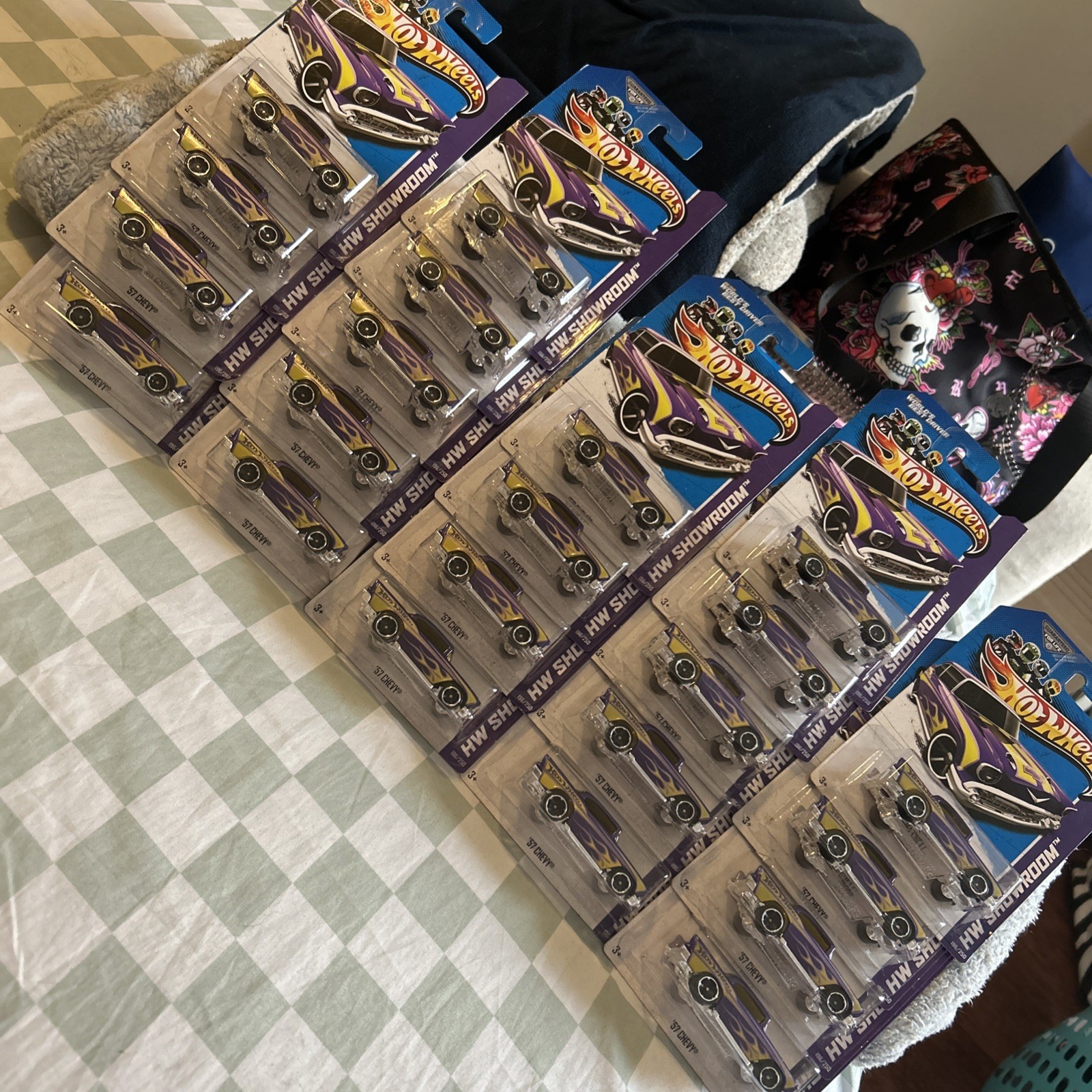 Hot Wheel Showroom 57 Chevy (purple W Flames ) Lot Of 22