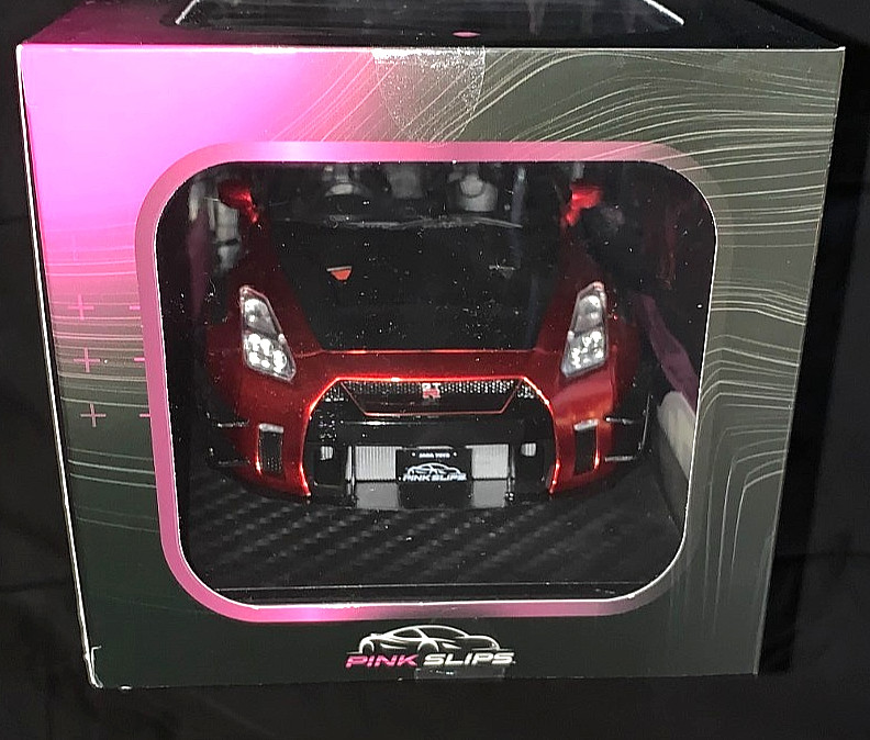 JADA 2025 1/18 DIECAST PINK SLIPS RED NISSAN GT-R (R35) W/LIBERTY WALK BODY KIT