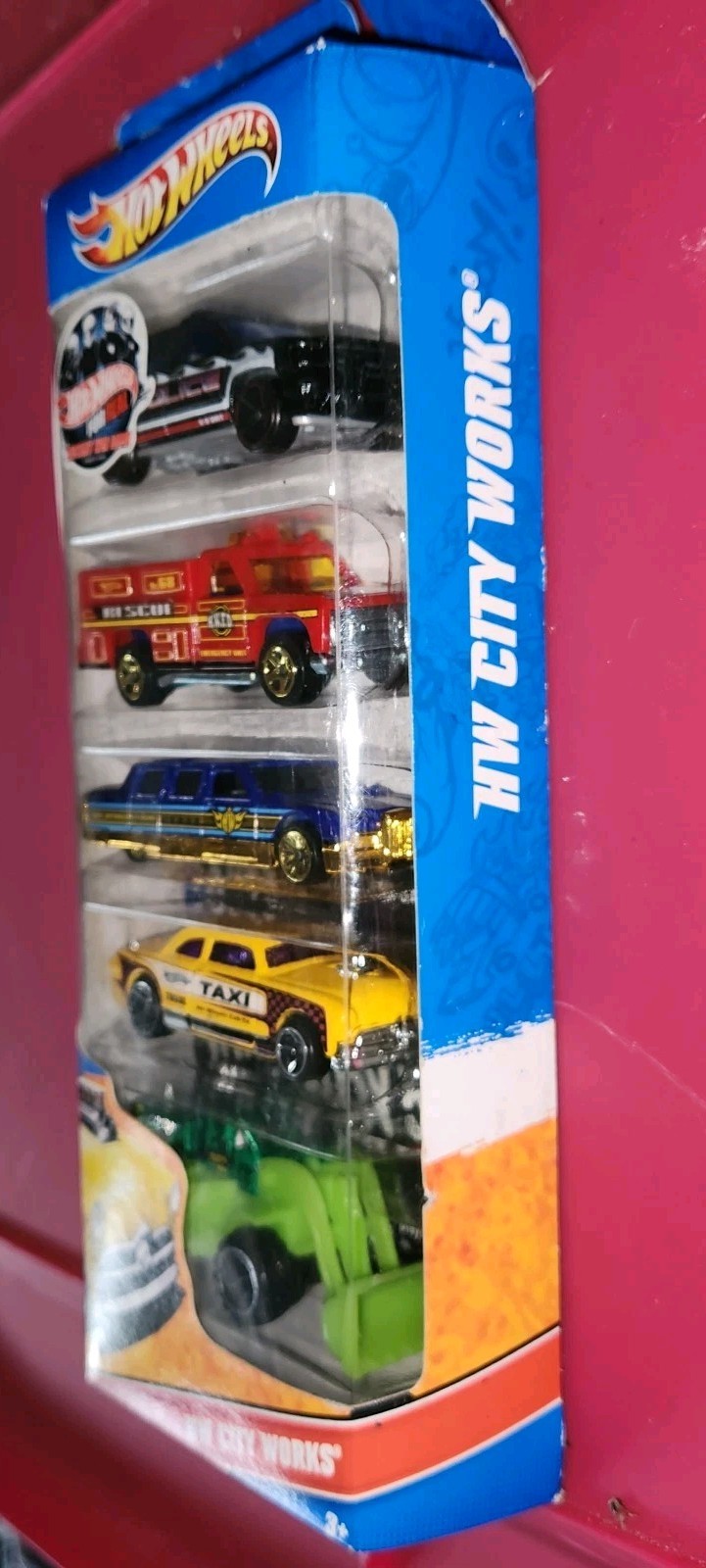 Hot Wheels HW City Works Cars Police Fire Rescue Taxi 5 Cars