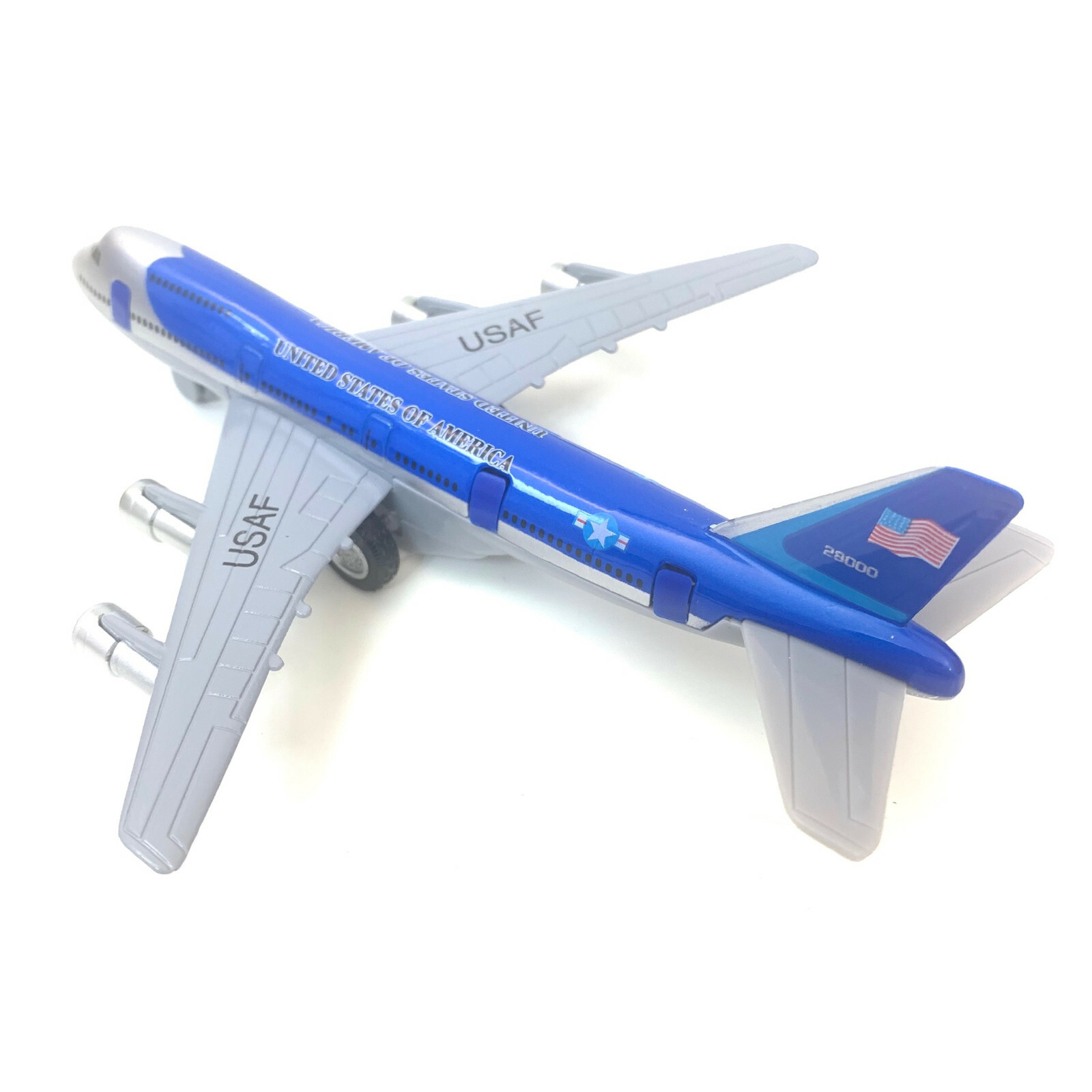 Turbo Jet 747 Airplane, Happy Holiday, USA, Super Resort, Diecast Metal, 7.25”