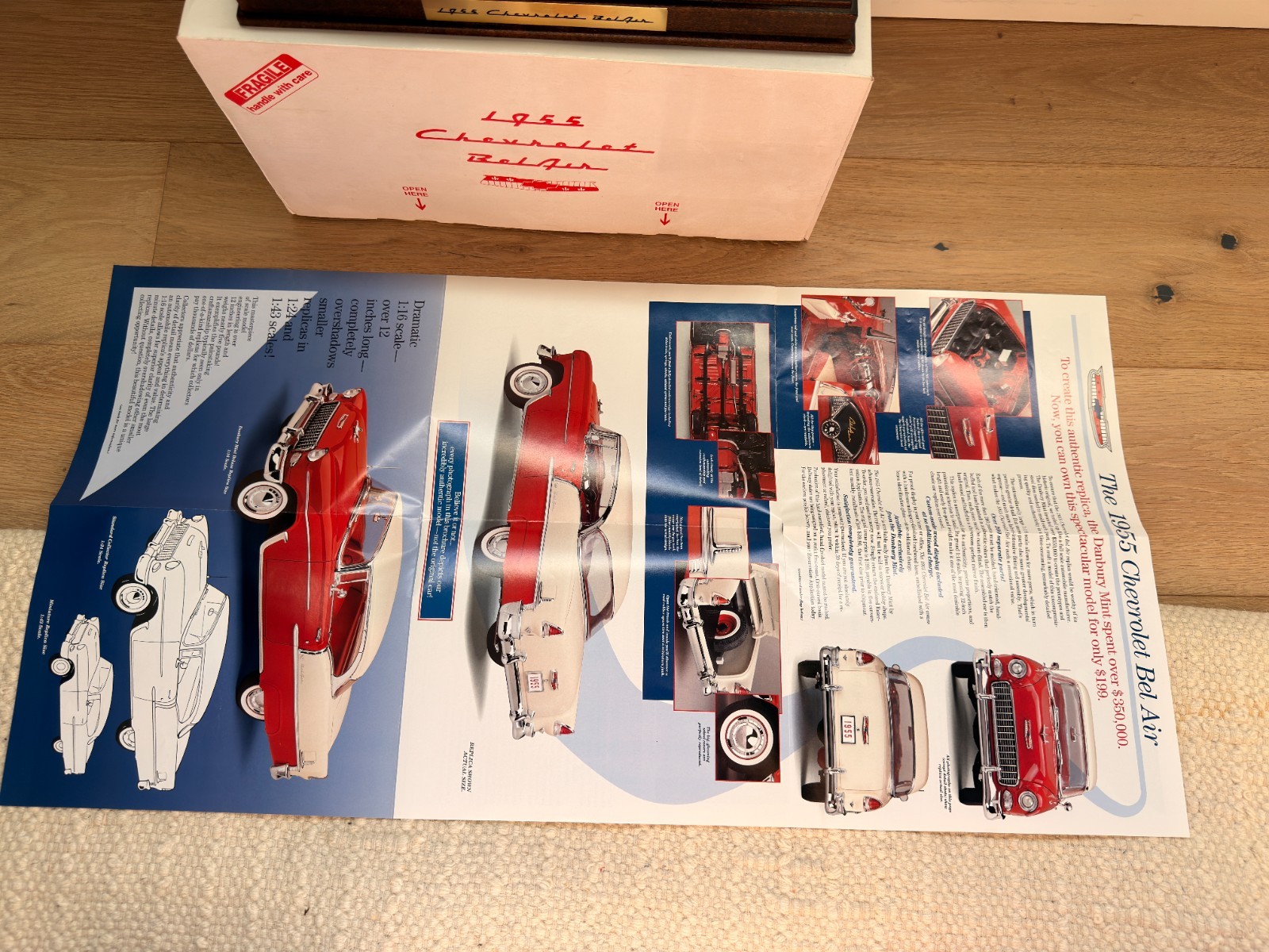 Danbury Mint 1955 Chevrolet Bel Air 1:16 Diecast Model – Original Box & Papers