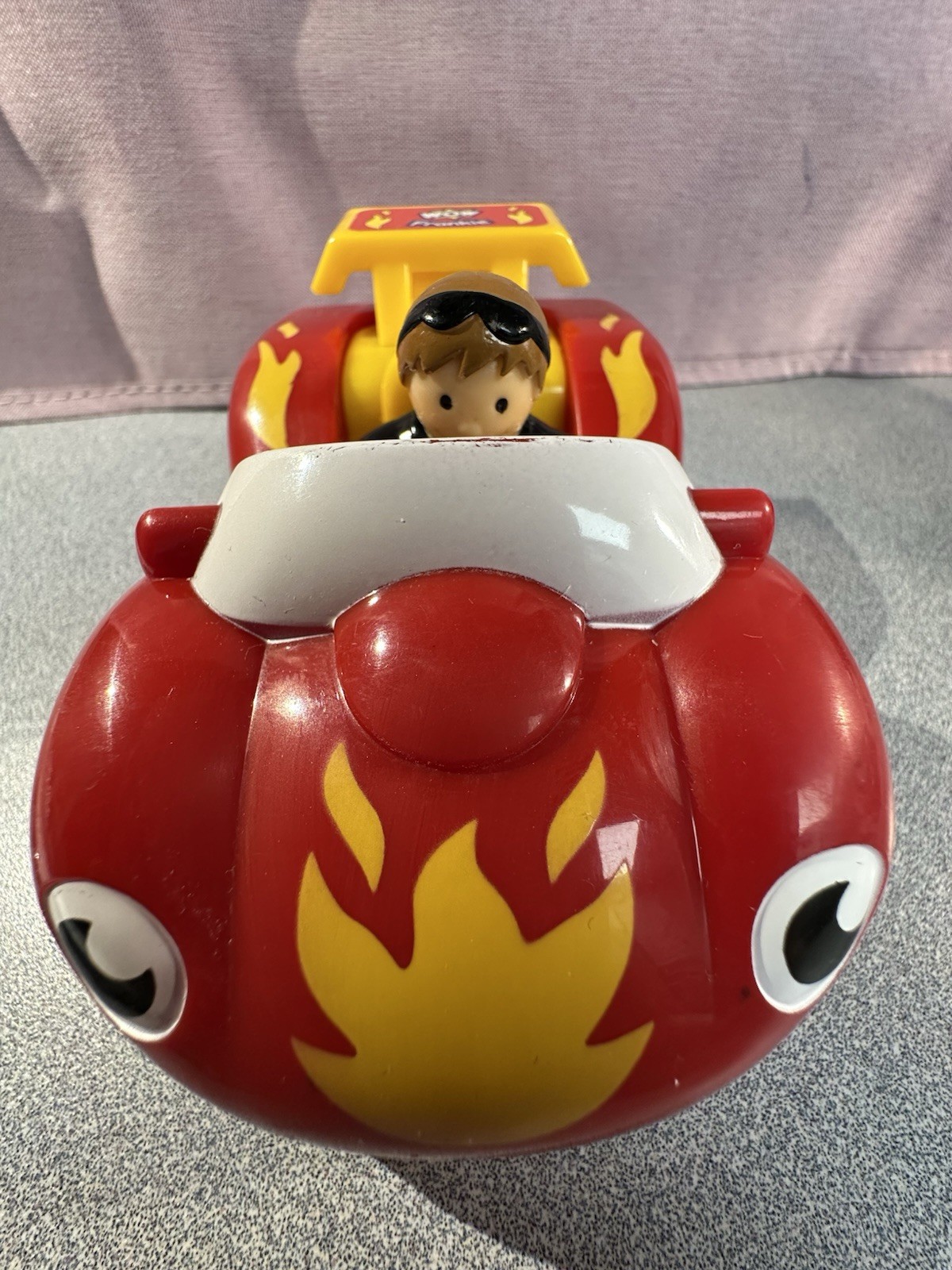 Wow Toys Fireball Frankie Push & Go Motor Car W/ Figure Racing Sound & Movement