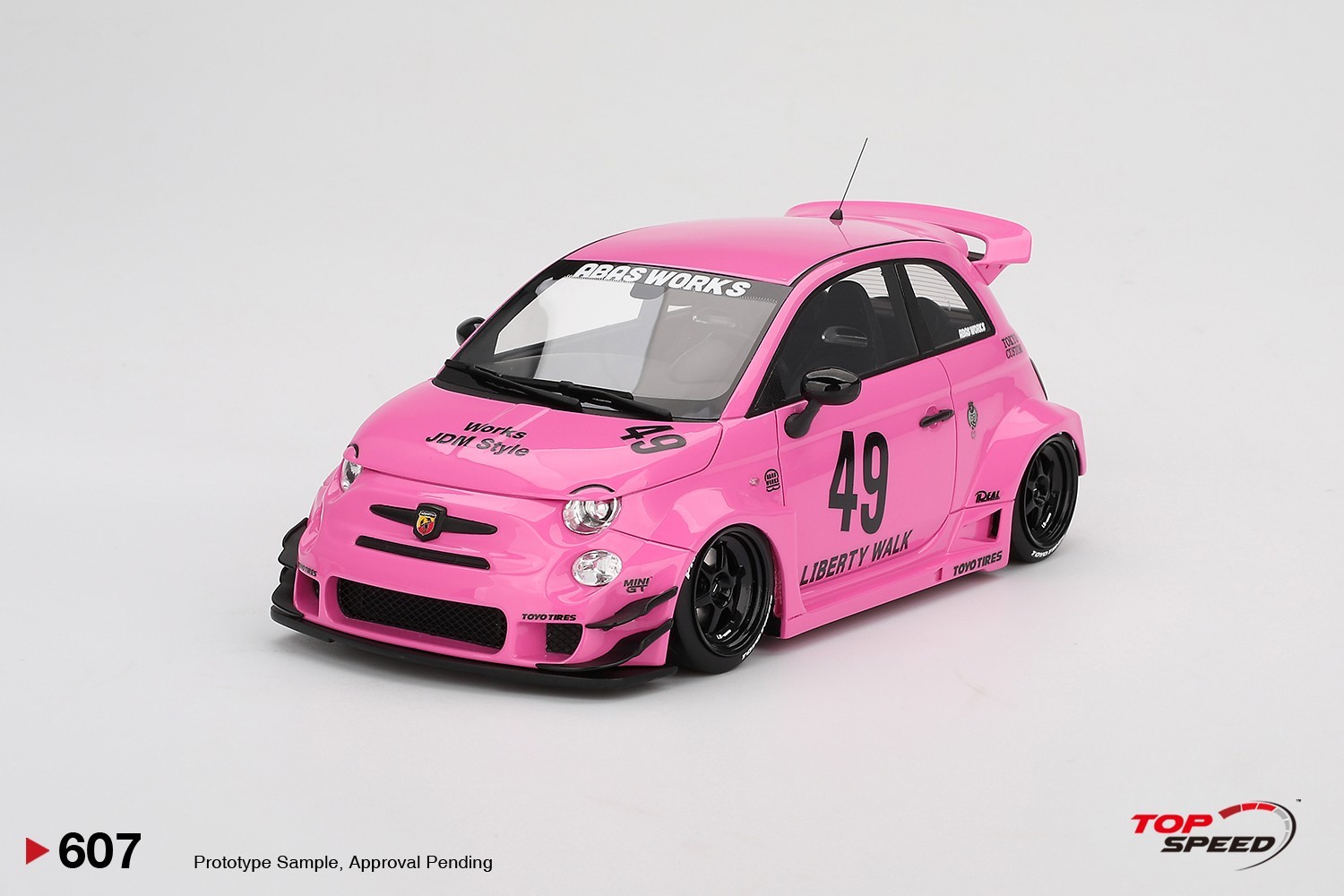 Top Speed 1:18 LB-WORKS x Abas Works Abarth 595 Pink TS0607