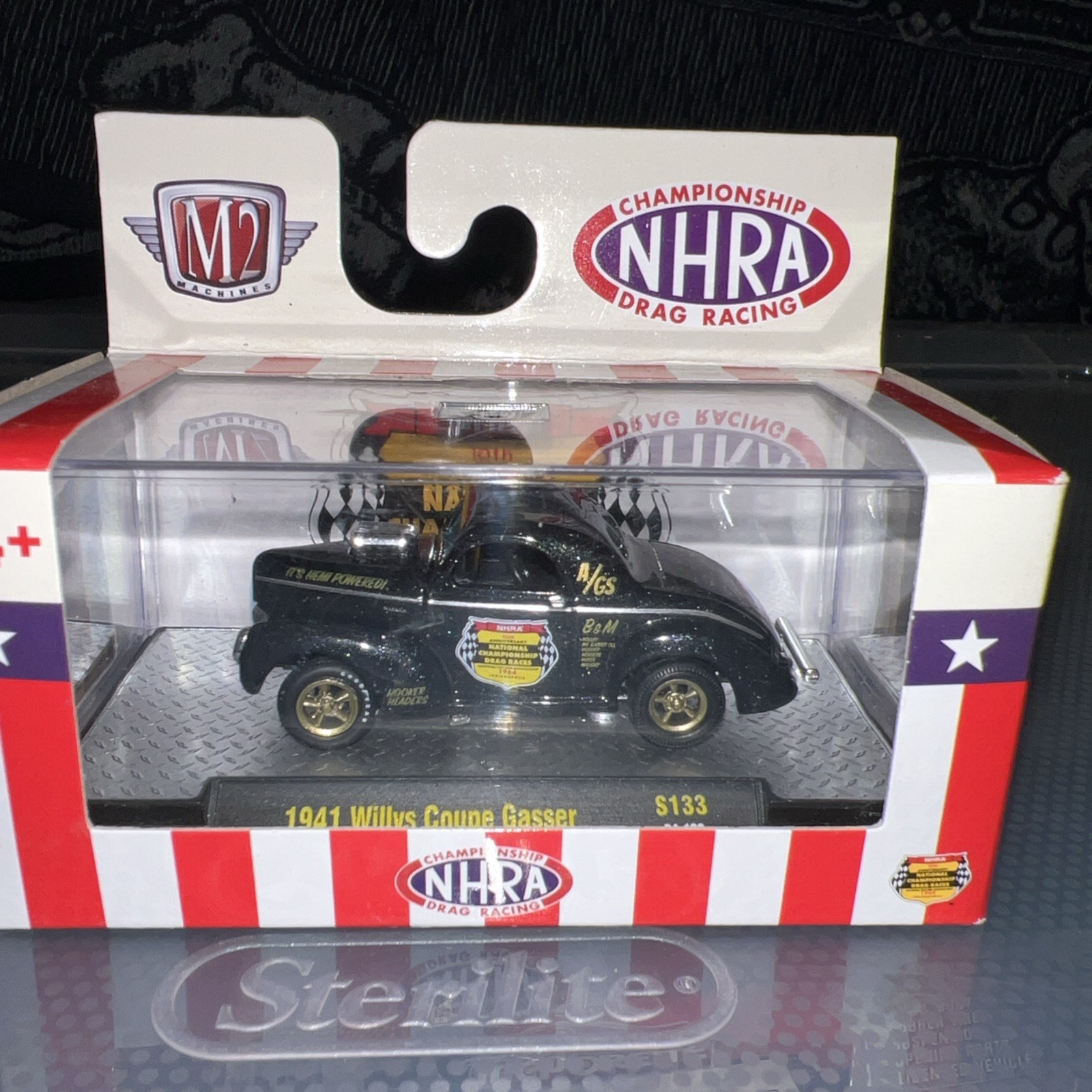 M2 Machines 1941 Willys Coupe Gasser S133 24-129 NHRA