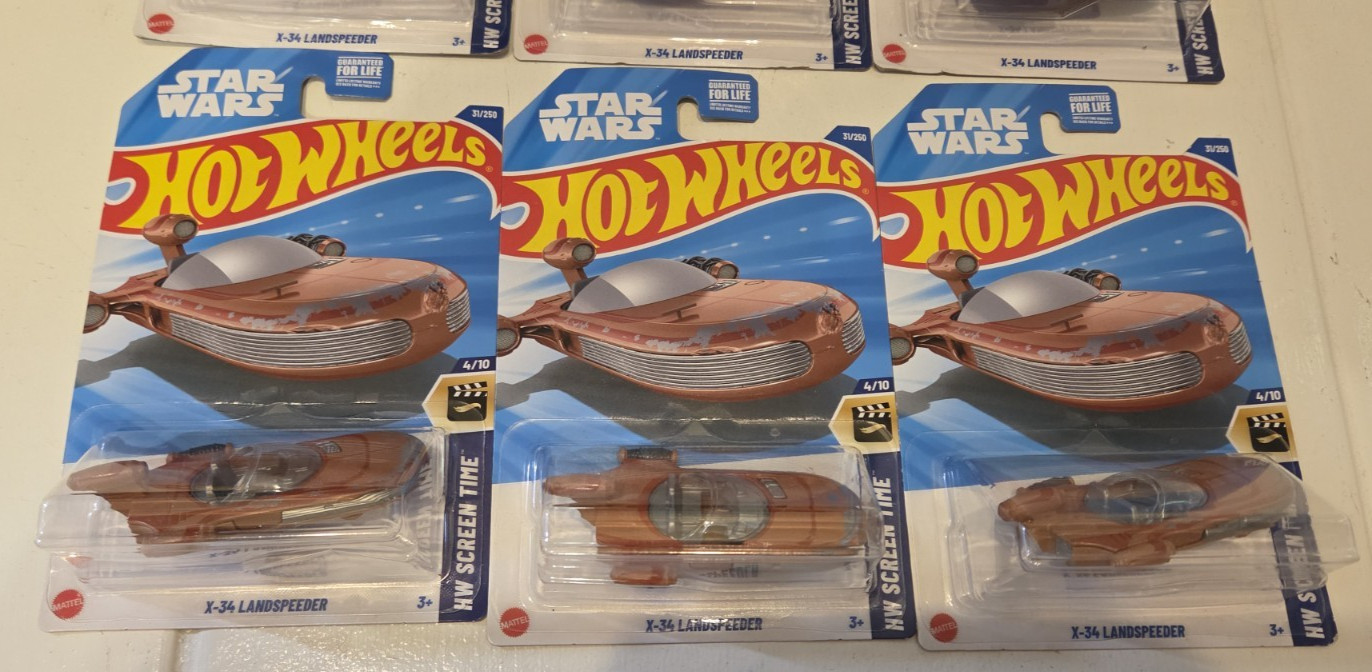 Hot Wheels Star Wars X-34 Landspeeder 31/250 HW Screen Time 4/10 NEW Lot of 6