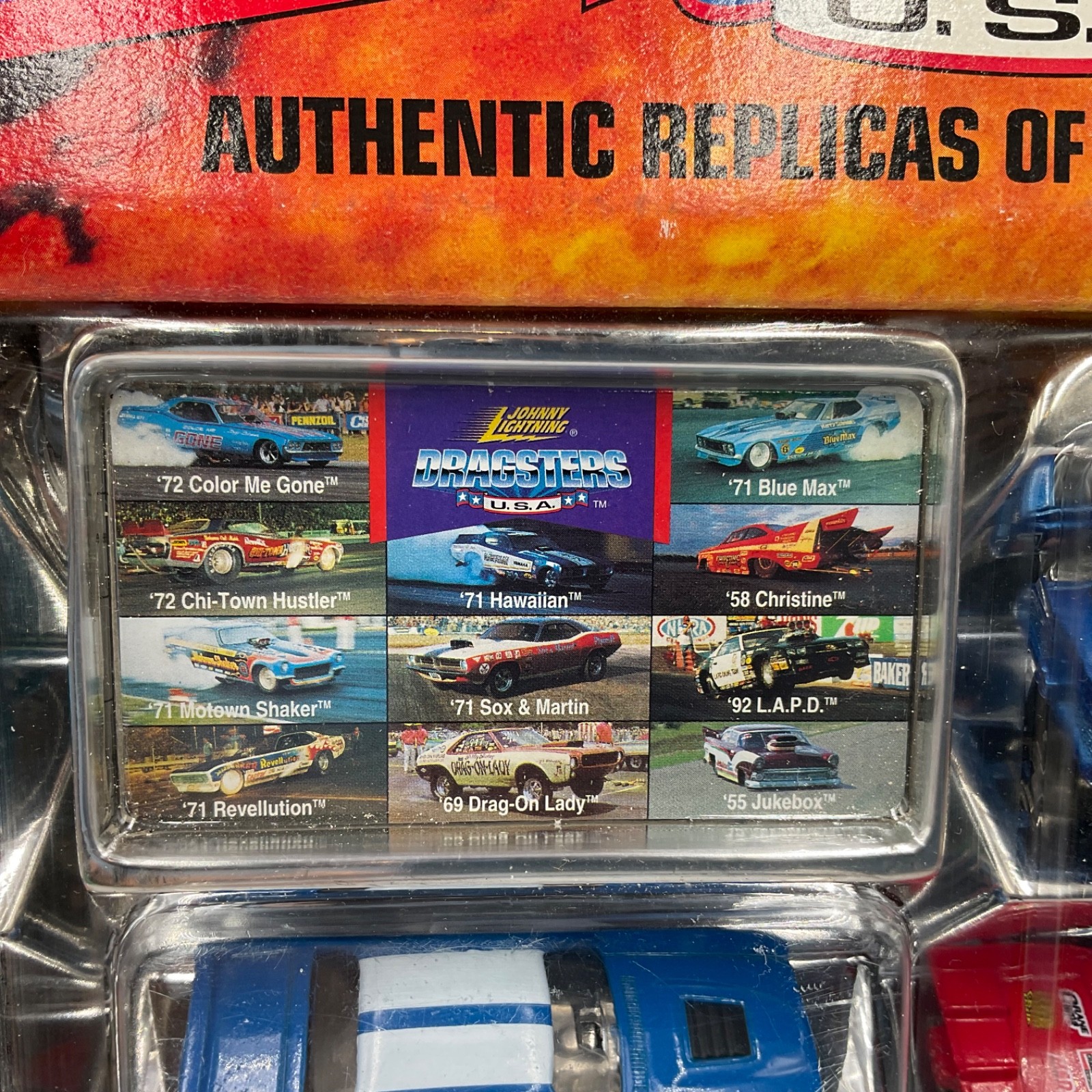 JOHNNY LIGHTNING DRAGSTERS USA 11 CAR SET – VINTAGE FUNNY CARS – NEW IN PACKAGE!