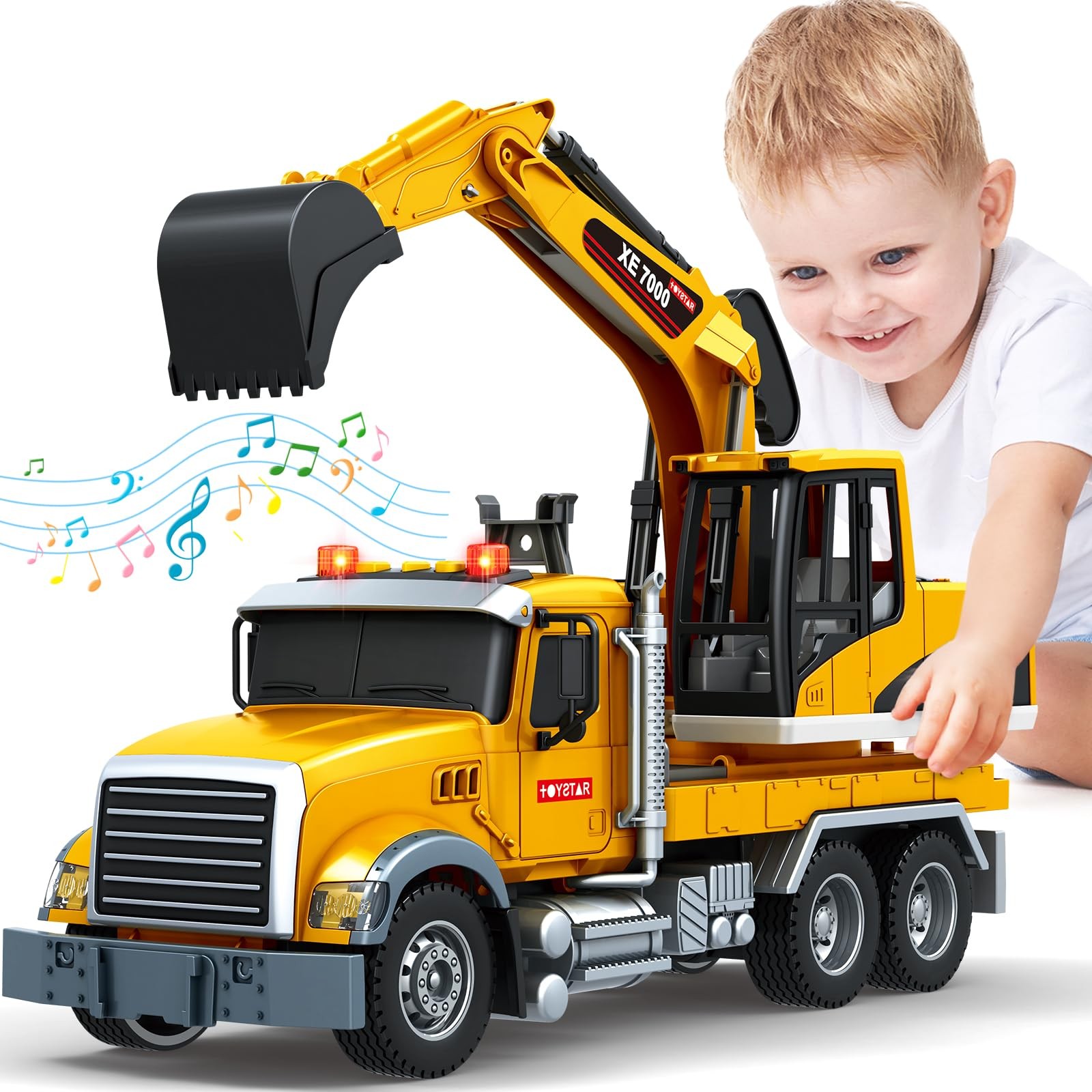 Kids Toys for 3 4 5 6 7 8 Years Old Boys, Large Excavator Truck Toy with Lights,