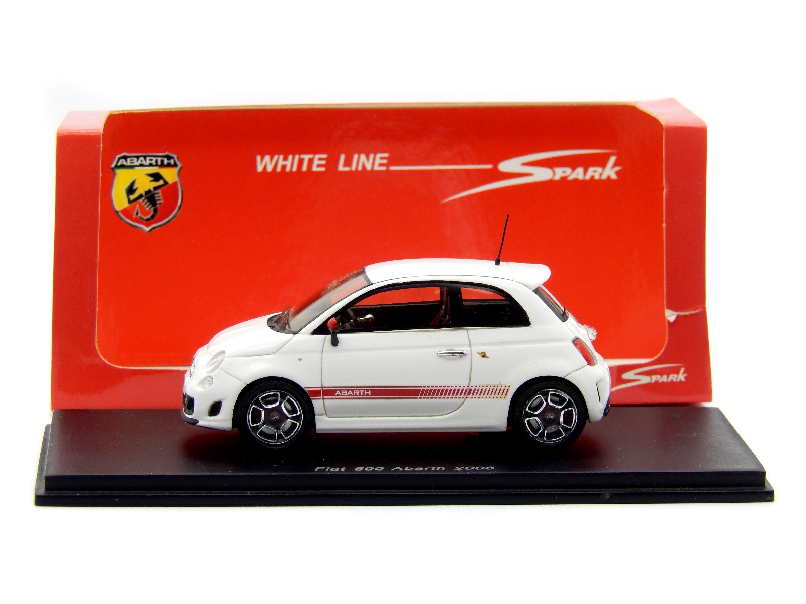 1/43 Fiat 500 Abarth 2008 White Spark Models Resin Scale Model S1342 Rare