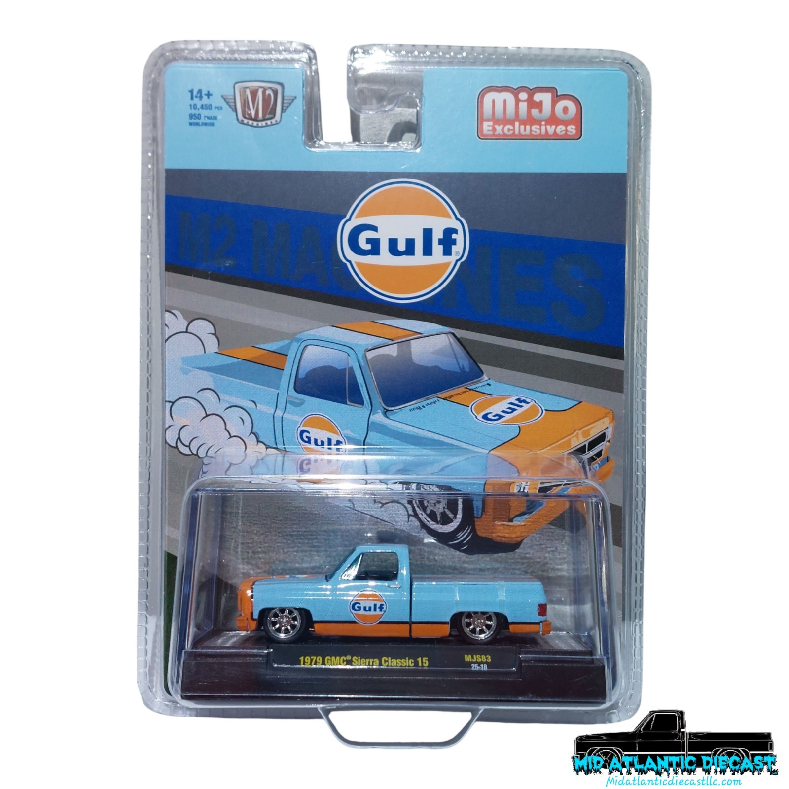 M2 1979 GMC Sierra Classic 15 Custom GULF Blue 31500-MJS83 1/64 Mijo Exclusive