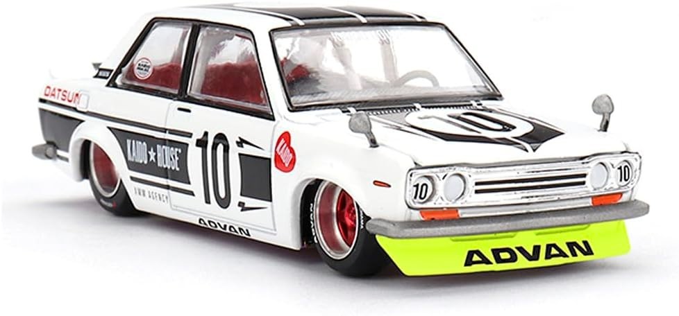 Kaido House x Mini GT 1:64 Datsun 510 Street Team XMM V1 White Advan KHMG176