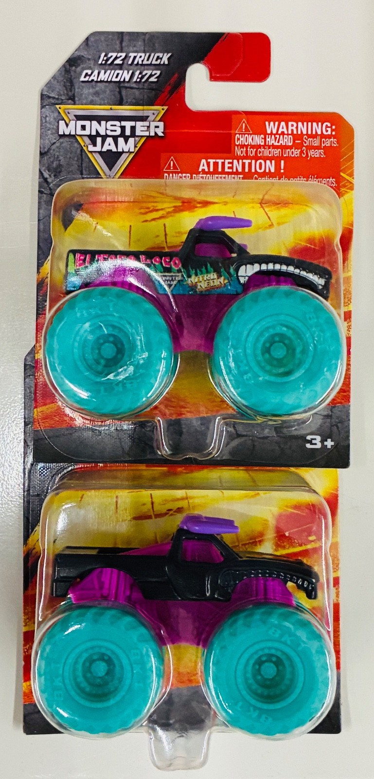 NEW HTF MONSTER JAM 1/72 NITRO NEON BLACK EL TORO LOCO MISSING SIDE TAMPO