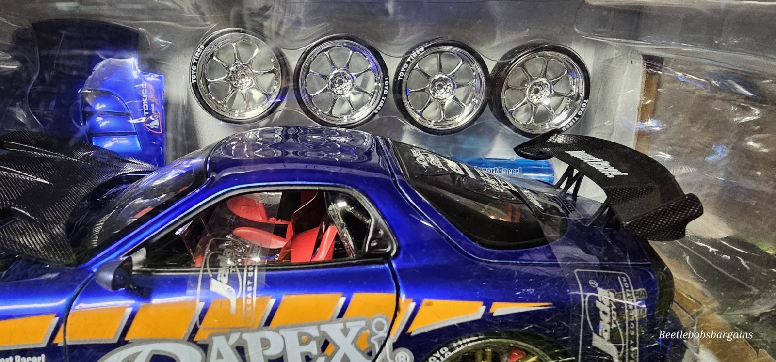 Vntg 2003 Jada Import Racer Mazda RX-7 Apex 1:24 Diecast Blue Rare Car NISB