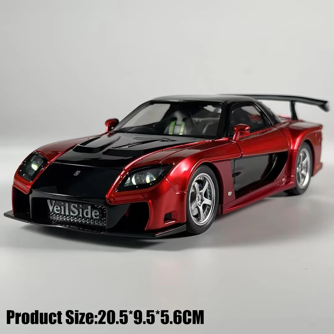 1:24 Mazda RX7 FD3S VeilSide Diecast Model Sports Car Sound Light Collectible