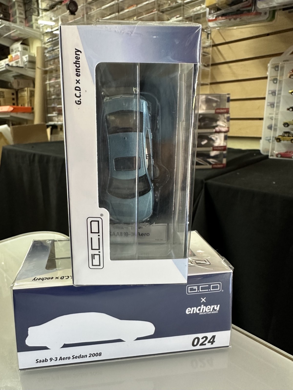 2008 SAAB 9-3 AERO SEDAN BLUE 1/64 SCALE DIECAST CAR MODEL BY GCD ENCHERY