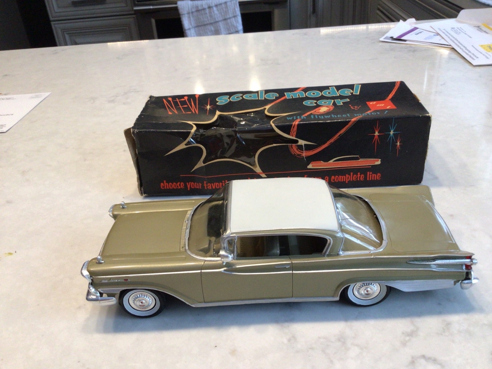 AMP 1959 MERCURY PARKLANE TWO TONE PROMO WITH FLY WHEEL IN ORIGINAL BOX
