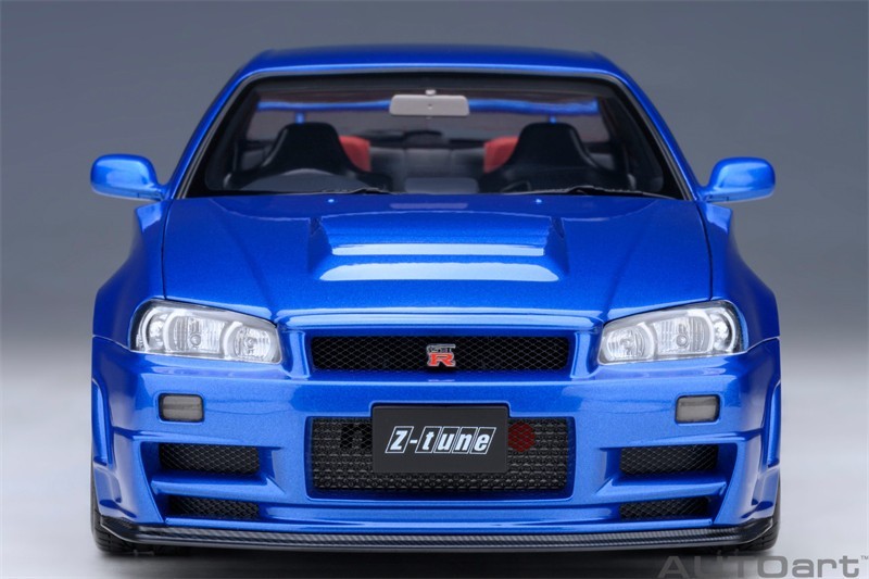 AUTOart 1/18 Nissan NISMO R34 GT-R Z-tune Blue Diecast Car Model 77462