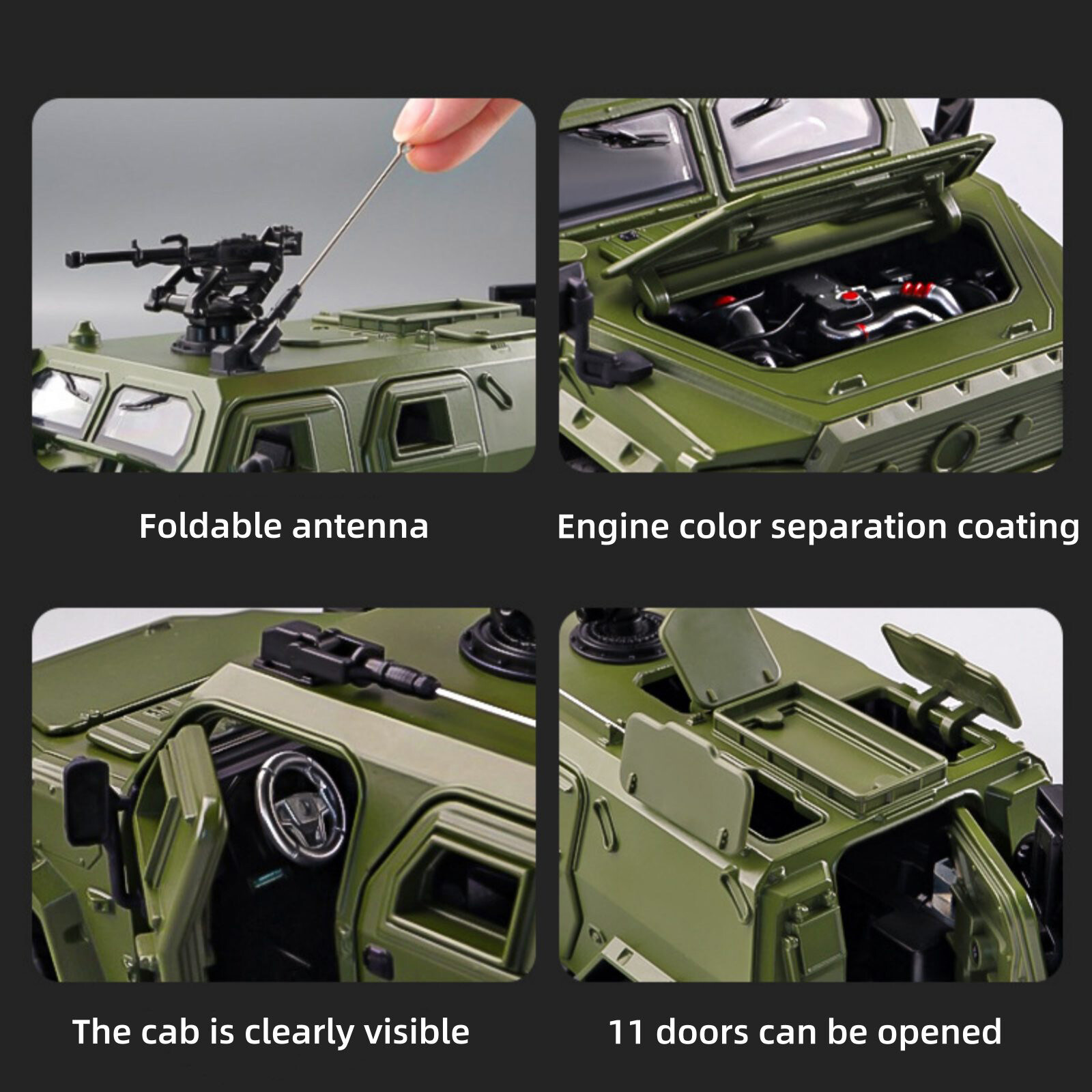 1/18 Scale 24cm For DongFeng Mengshi 3th Generation Off Road Vehicle Model WW