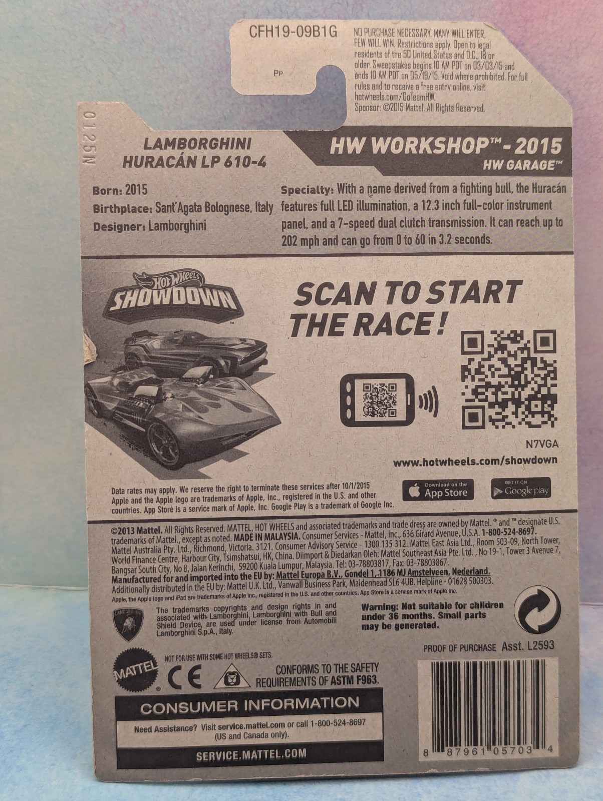 2015 Hot Wheels LAMBORGHINI HURACAN LP 610-4 #222 yellow;pr5 ✿HW GARAGE✿Z4
